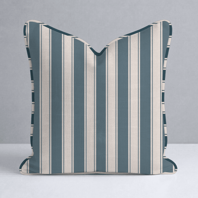 Hedgerow Teal Stripes Throw Pillow - Lemon Park