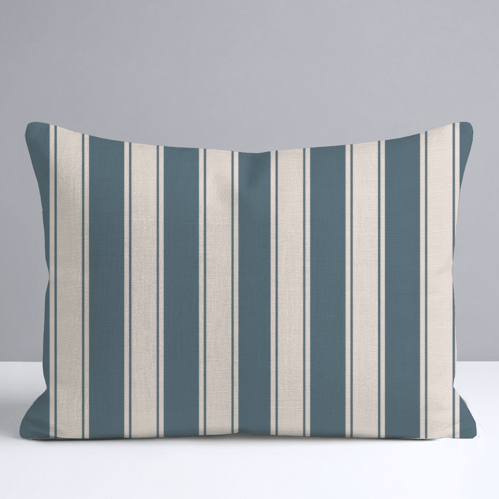 Hedgerow Teal Stripes Throw Pillow - Lemon Park