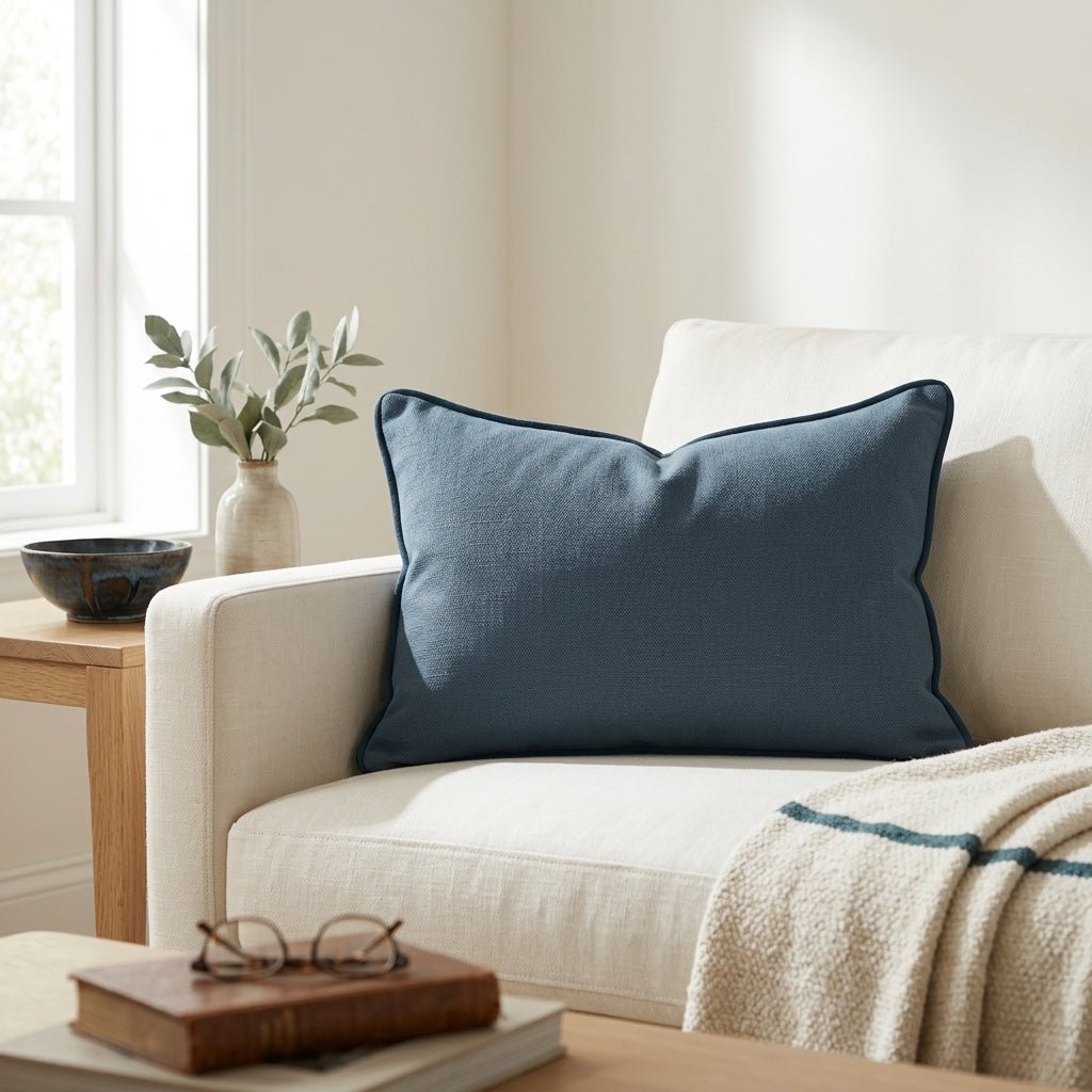 Hedgerow Teal Throw Pillow - Lemon Park