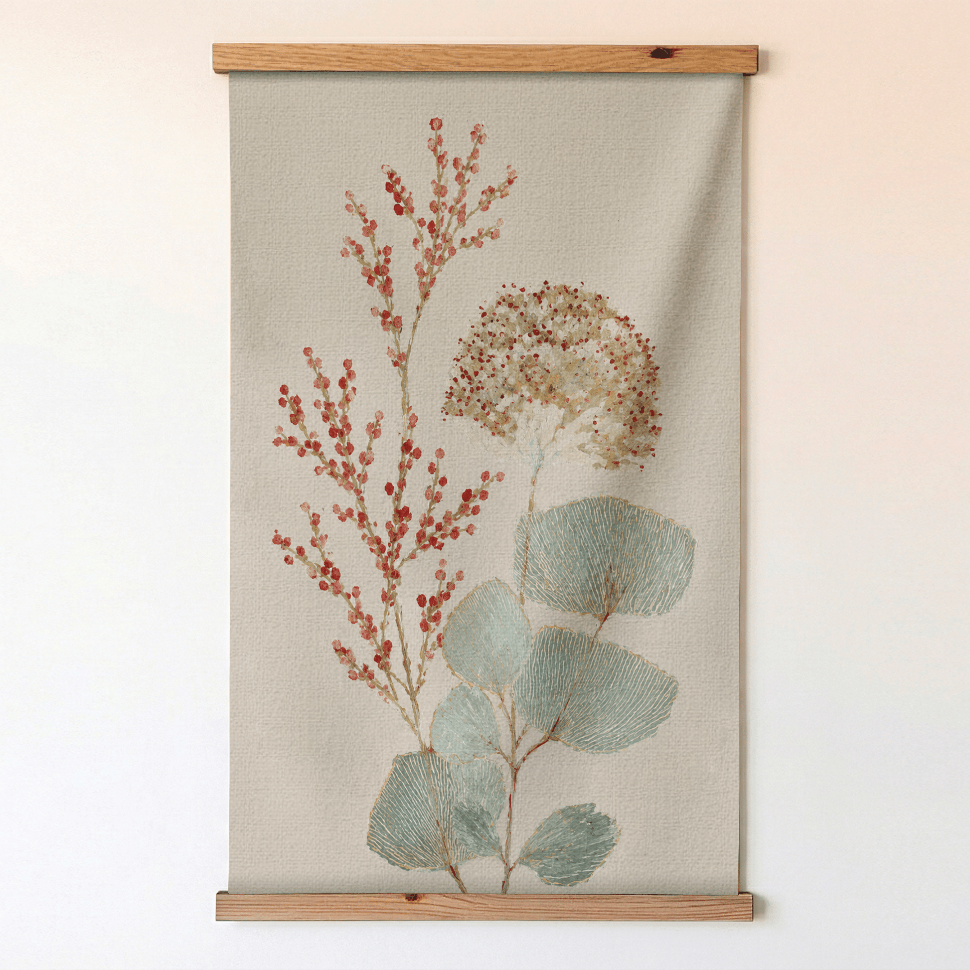 Hedgerow Traventine Botanical Study - Tapestry - Lemon Park