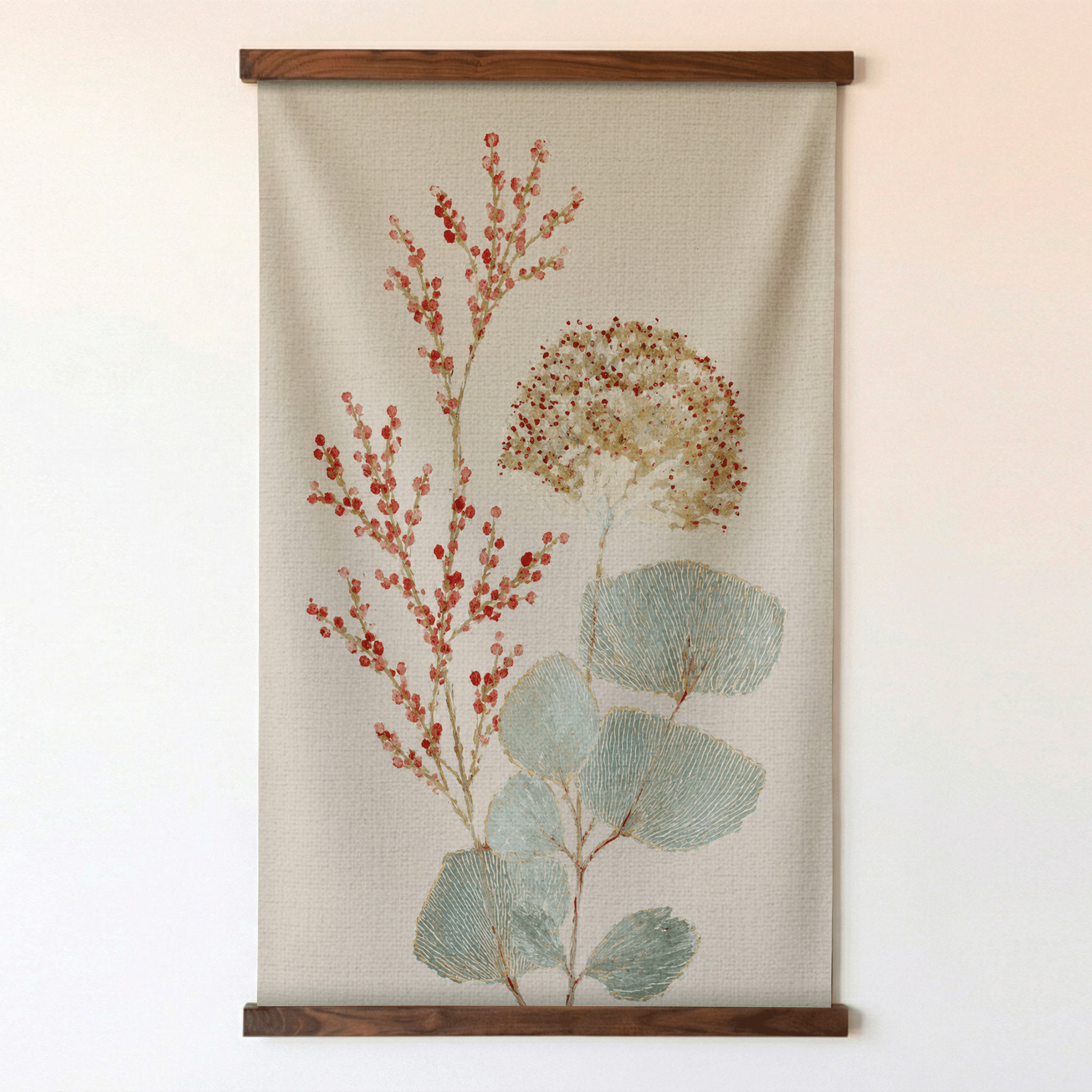 Hedgerow Traventine Botanical Study - Tapestry - Lemon Park