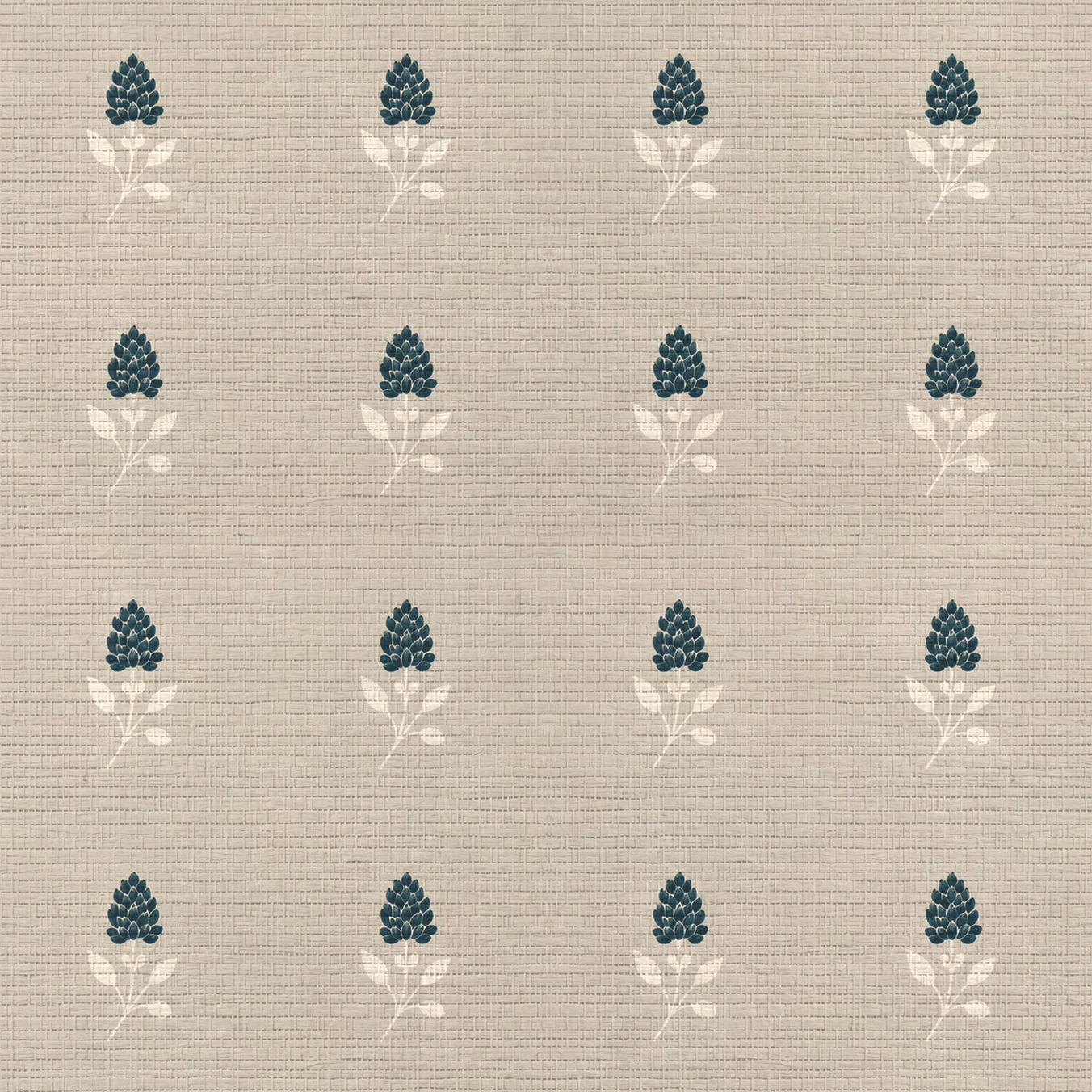 Hedgerow Traventine Floral Faux Grasscloth Wallpaper - Lemon Park