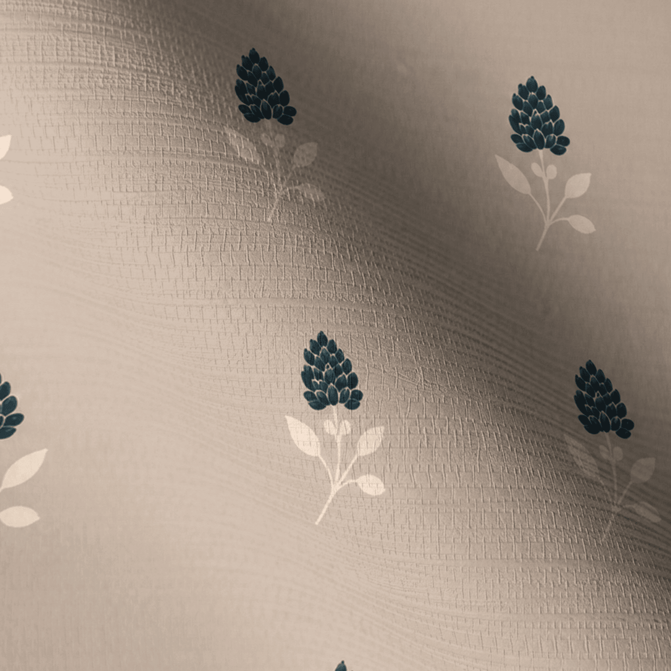 Hedgerow Traventine Floral Faux Grasscloth Wallpaper - Lemon Park