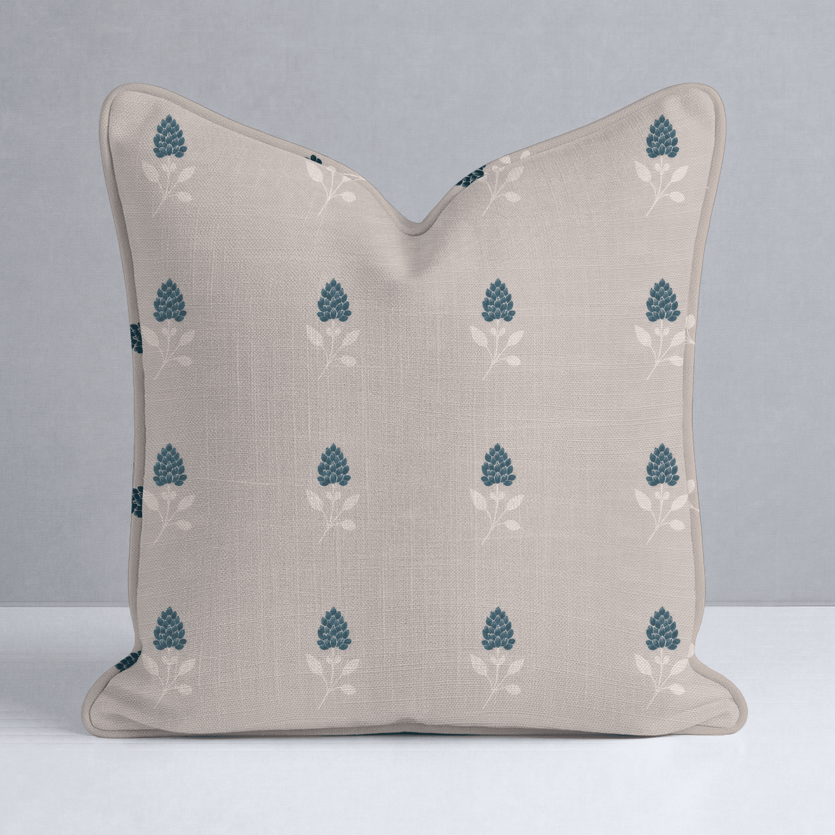 Hedgerow Traventine Floral Throw Pillow - Lemon Park