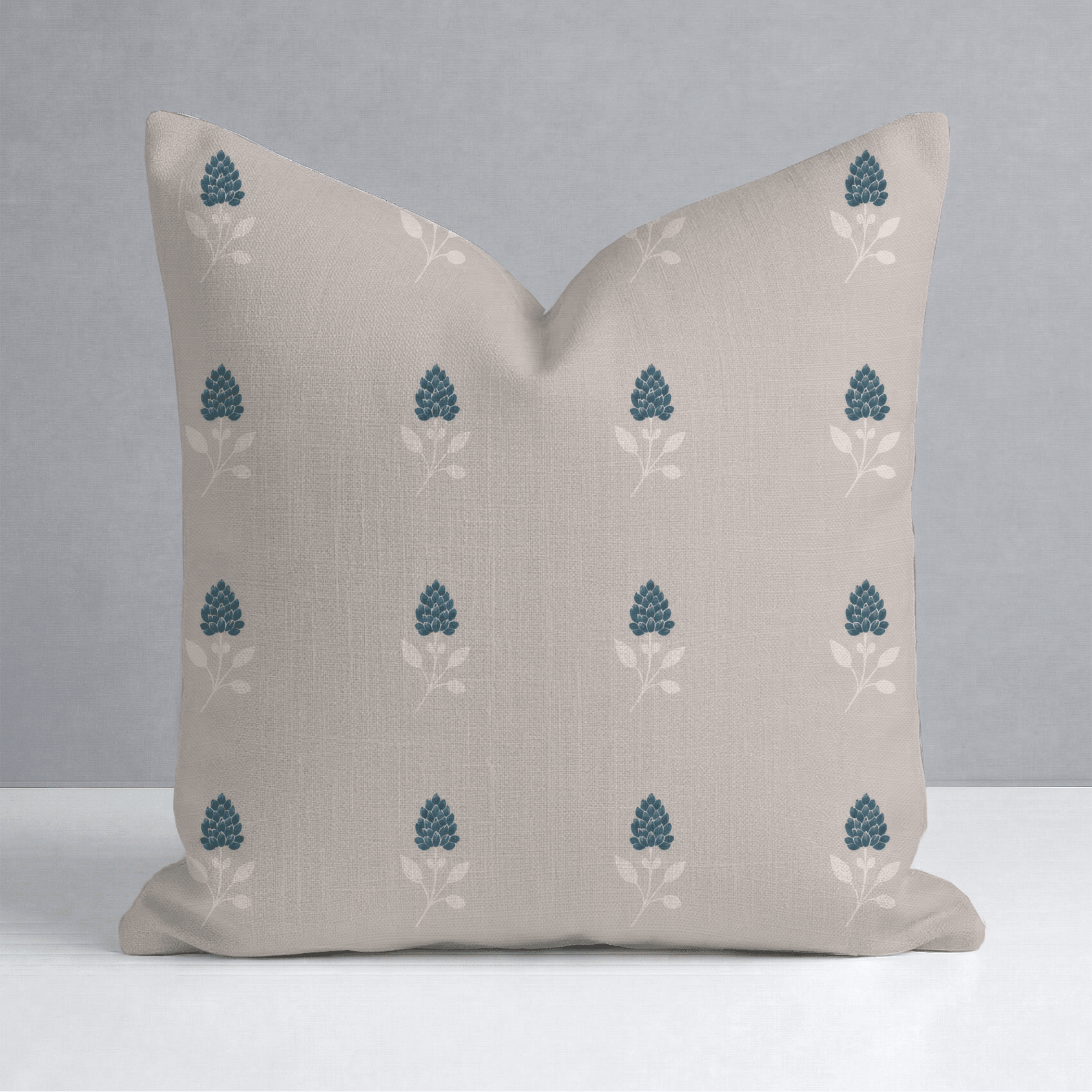 Hedgerow Traventine Floral Throw Pillow - Lemon Park
