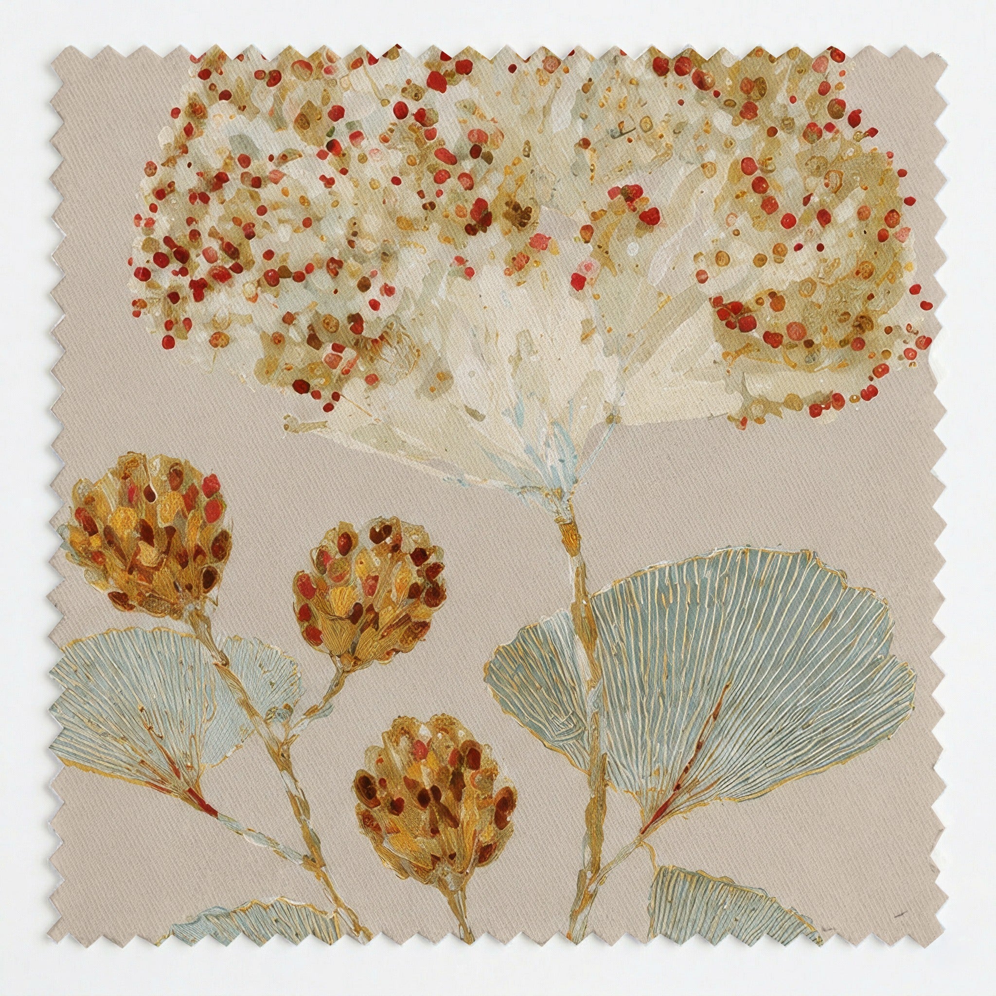 Hedgerow Travertine Botanical - Fabric - Lemon Park