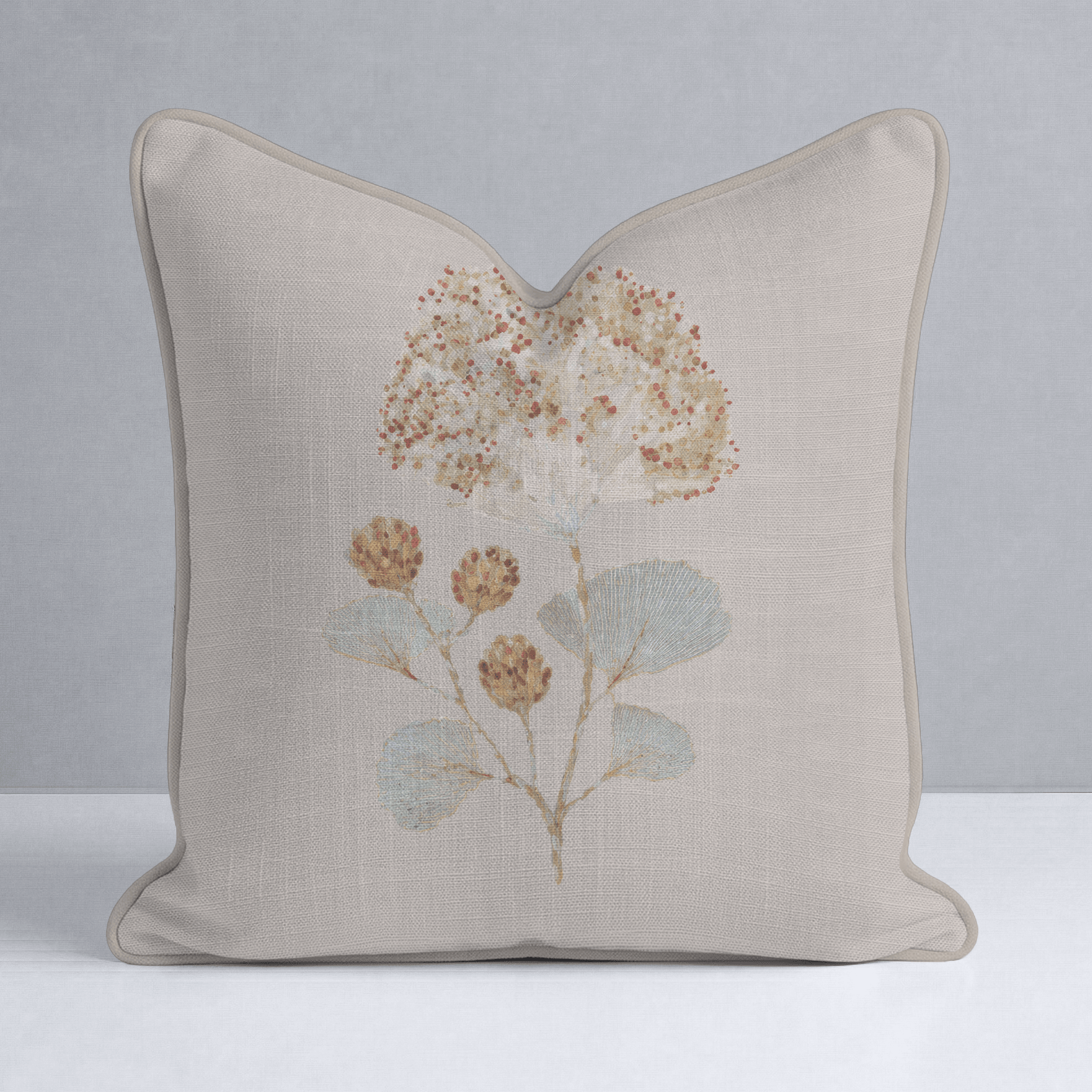 Hedgerow Travertine Botanicals Throw Pillow - Lemon Park