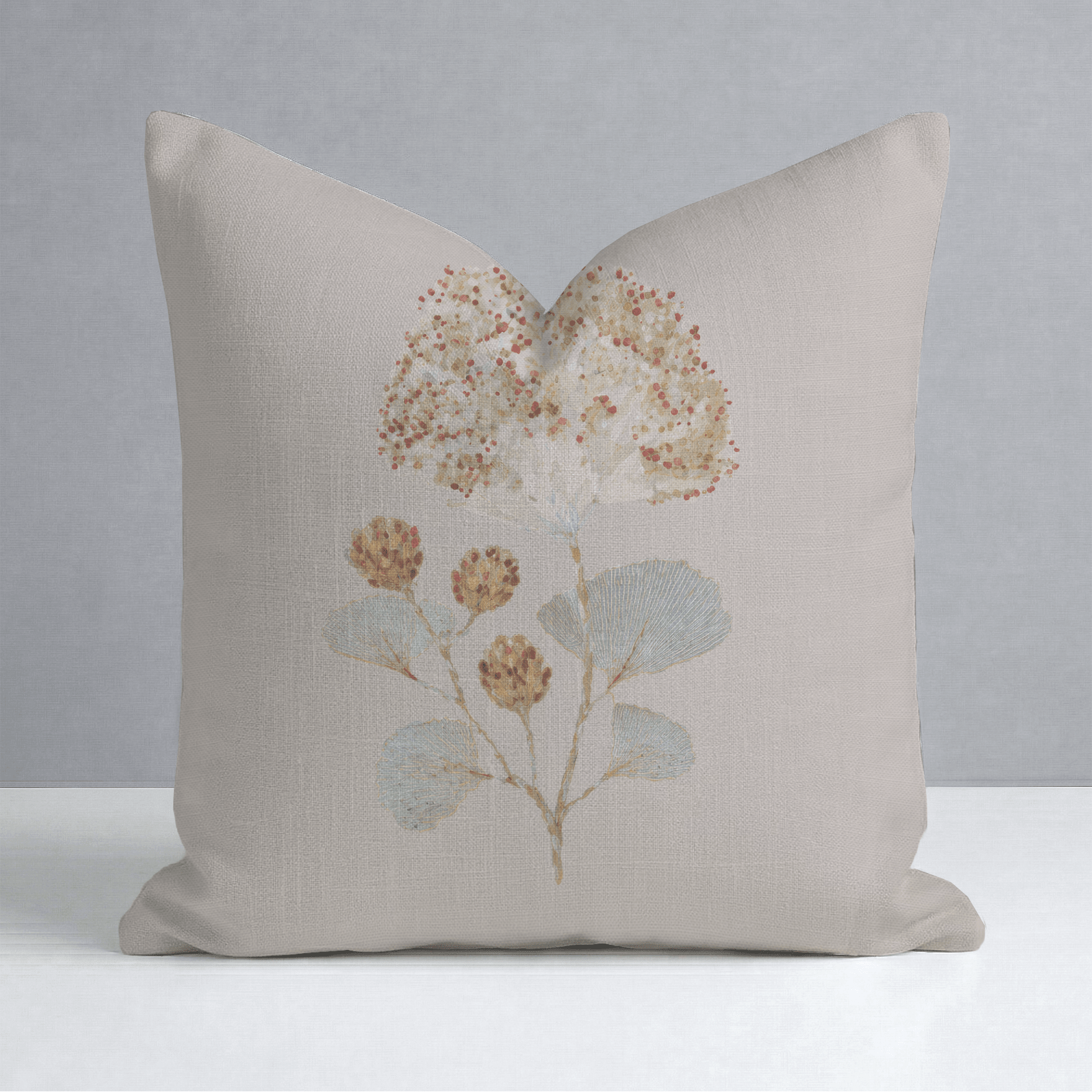 Hedgerow Travertine Botanicals Throw Pillow - Lemon Park