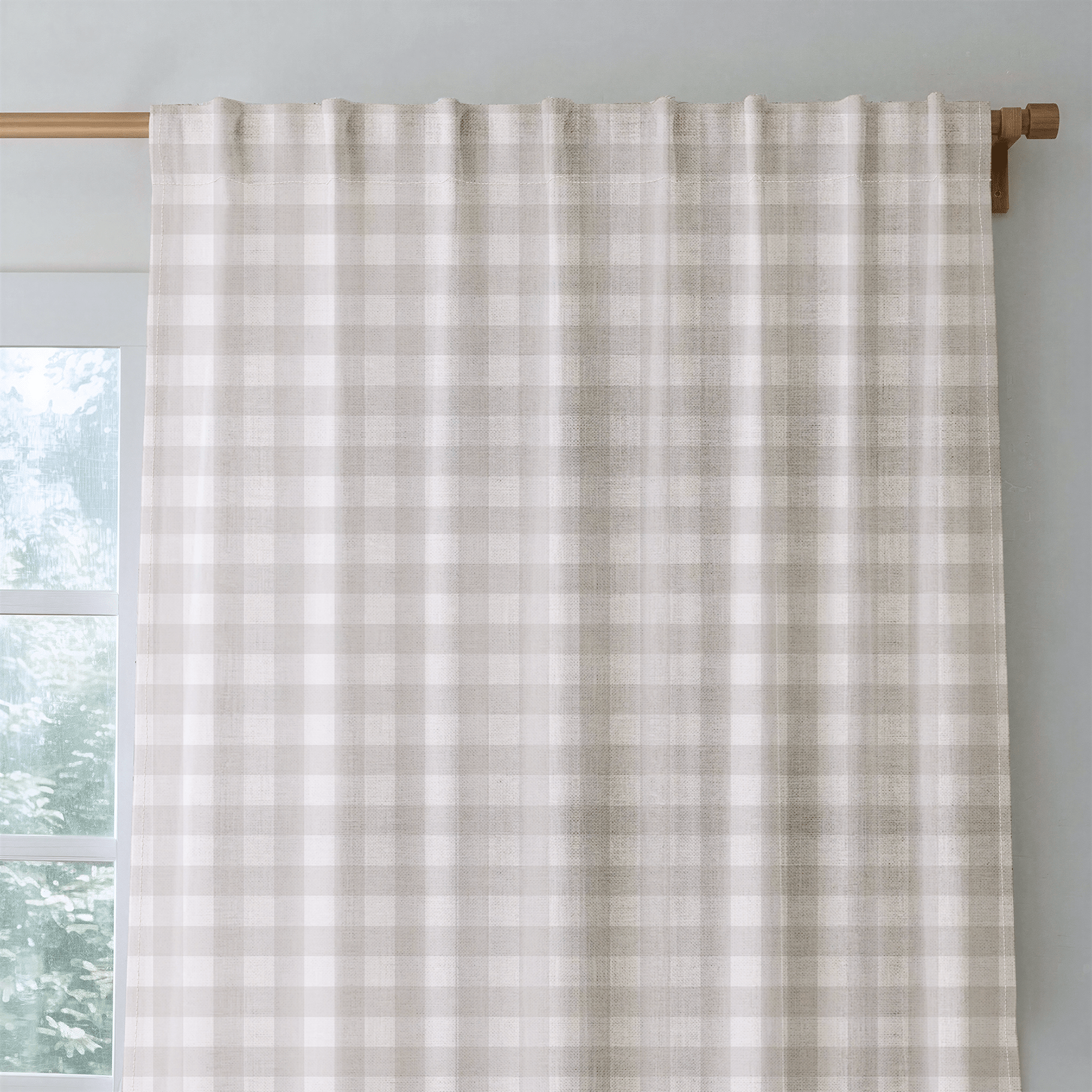 Hedgerow Travertine Gingham - Drapery - Lemon Park