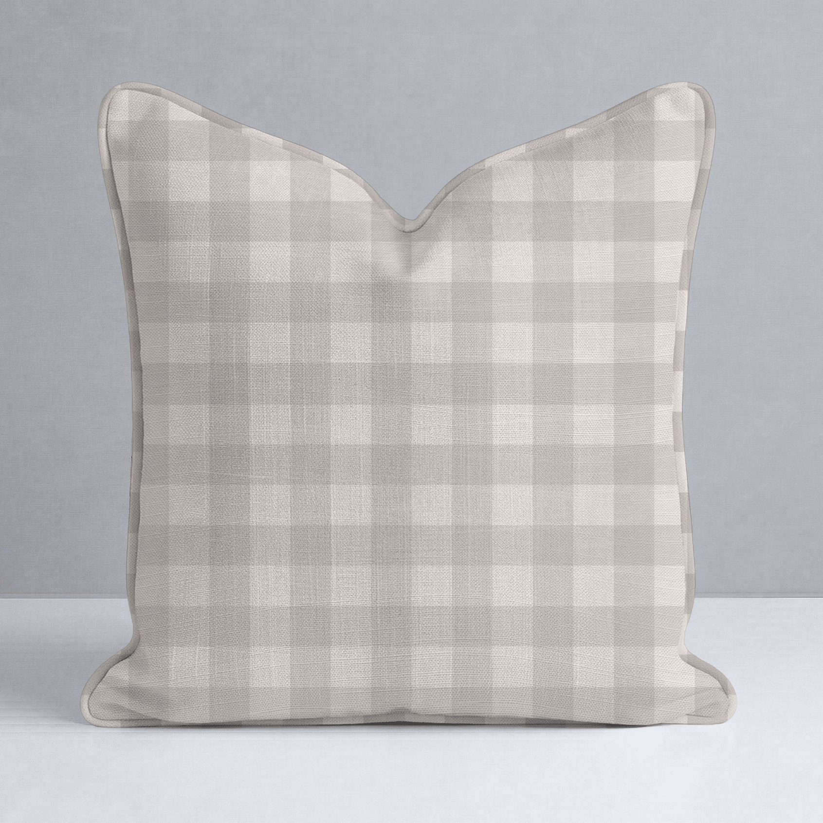 Hedgerow Travertine Gingham Throw Pillow - Lemon Park