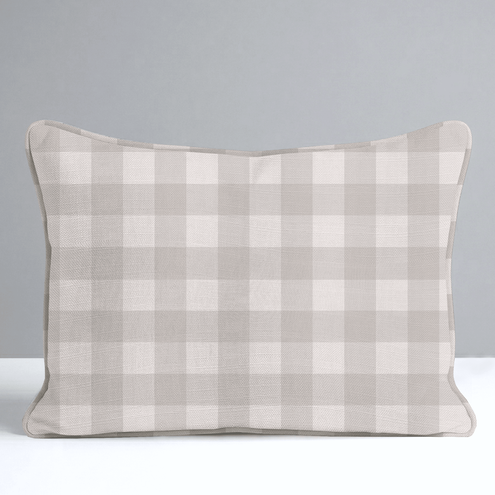 Hedgerow Travertine Gingham Throw Pillow - Lemon Park