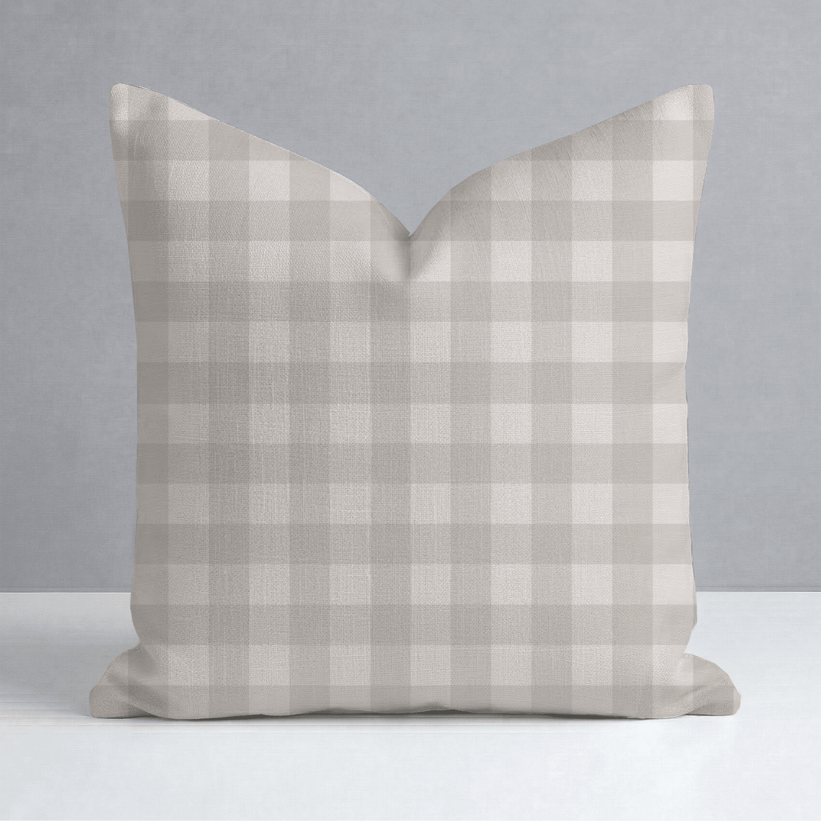 Hedgerow Travertine Gingham Throw Pillow - Lemon Park