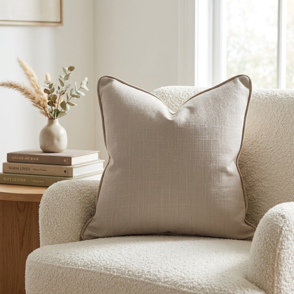 Hedgerow Travertine Throw Pillow - Lemon Park