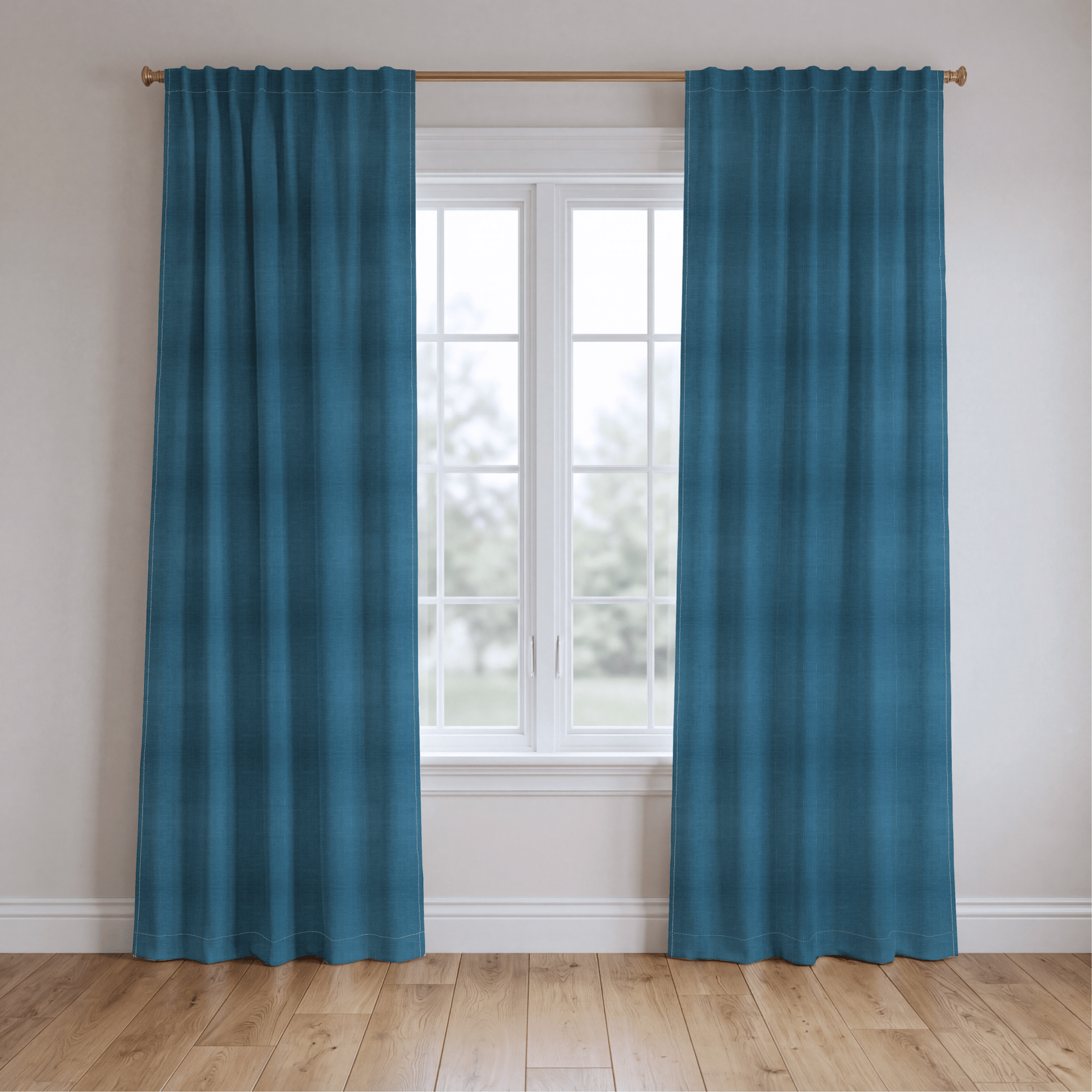Hint Of Lime Deep Aqua - Drapery - Lemon Park