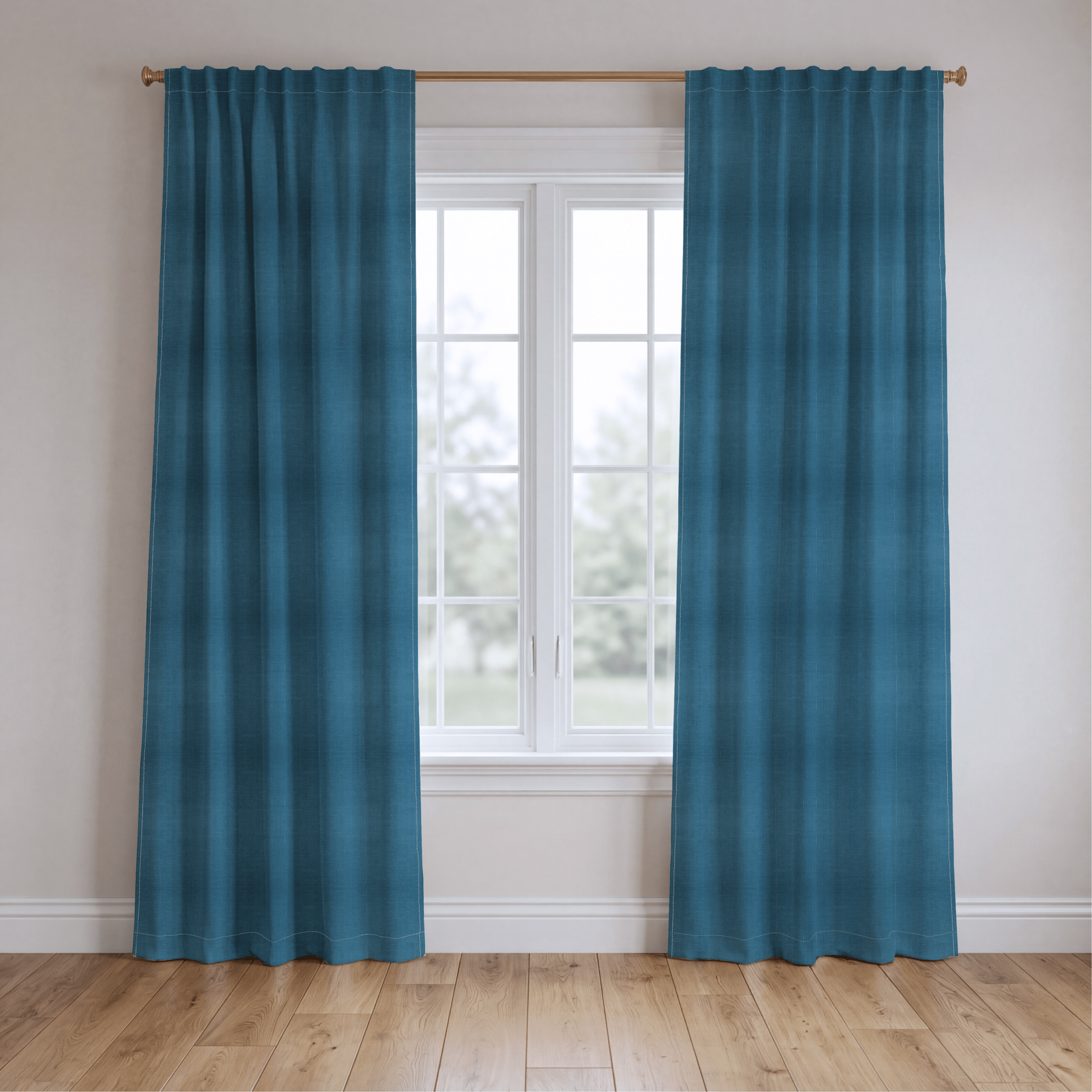 Hint Of Lime Deep Aqua - Drapery - Lemon Park