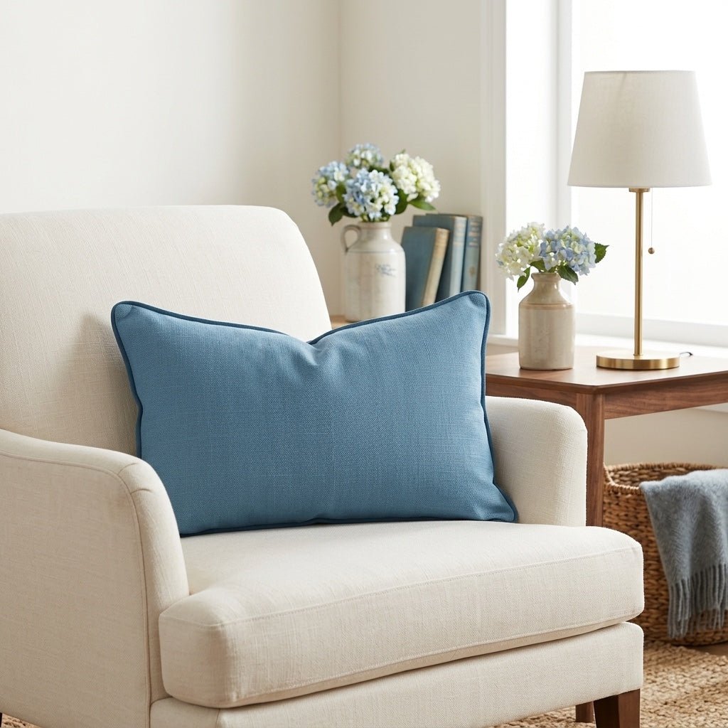 Hint Of Lime Deep Aqua Throw Pillow - Lemon Park