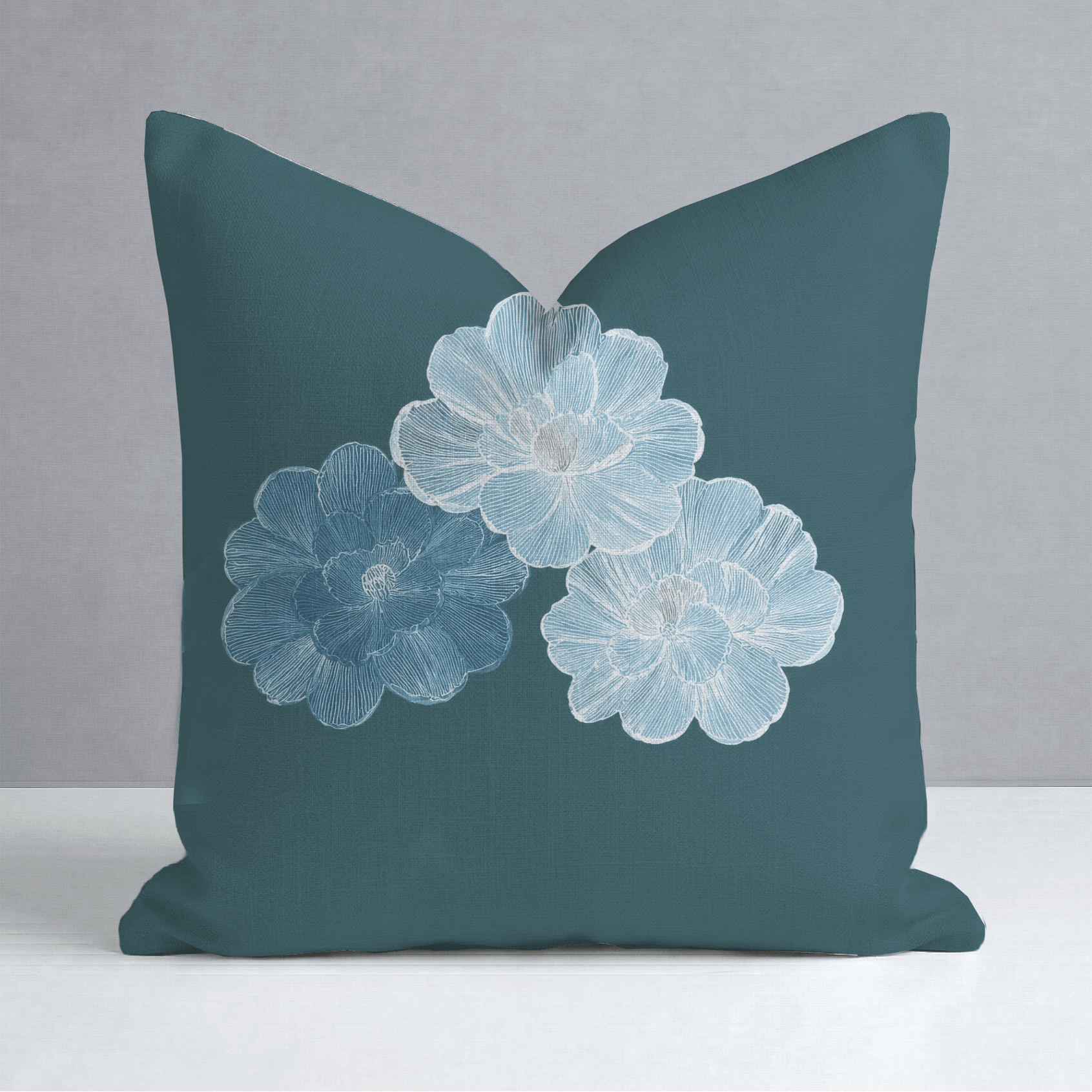 Hint Of Lime Floral Throw Pillow - Lemon Park