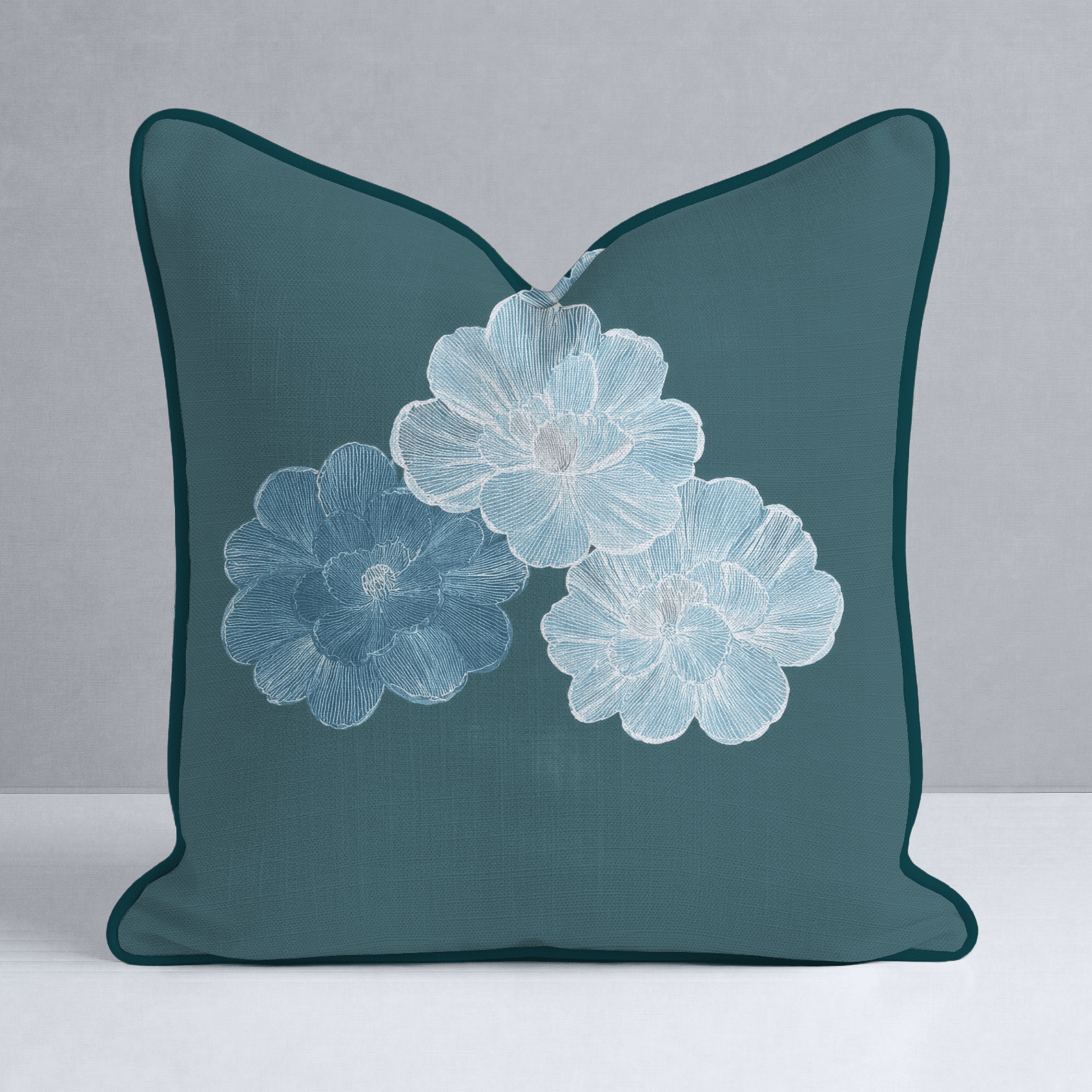 Hint Of Lime Floral Throw Pillow - Lemon Park