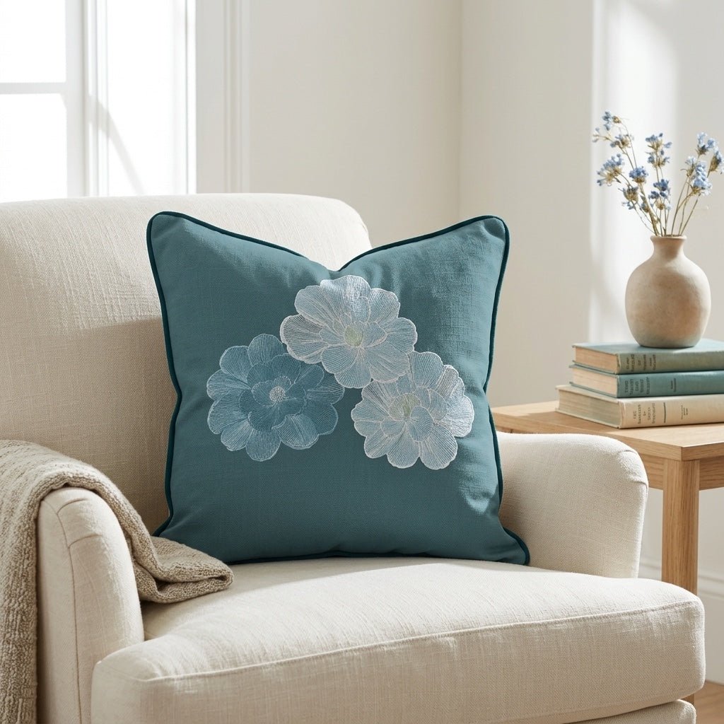 Hint Of Lime Floral Throw Pillow - Lemon Park