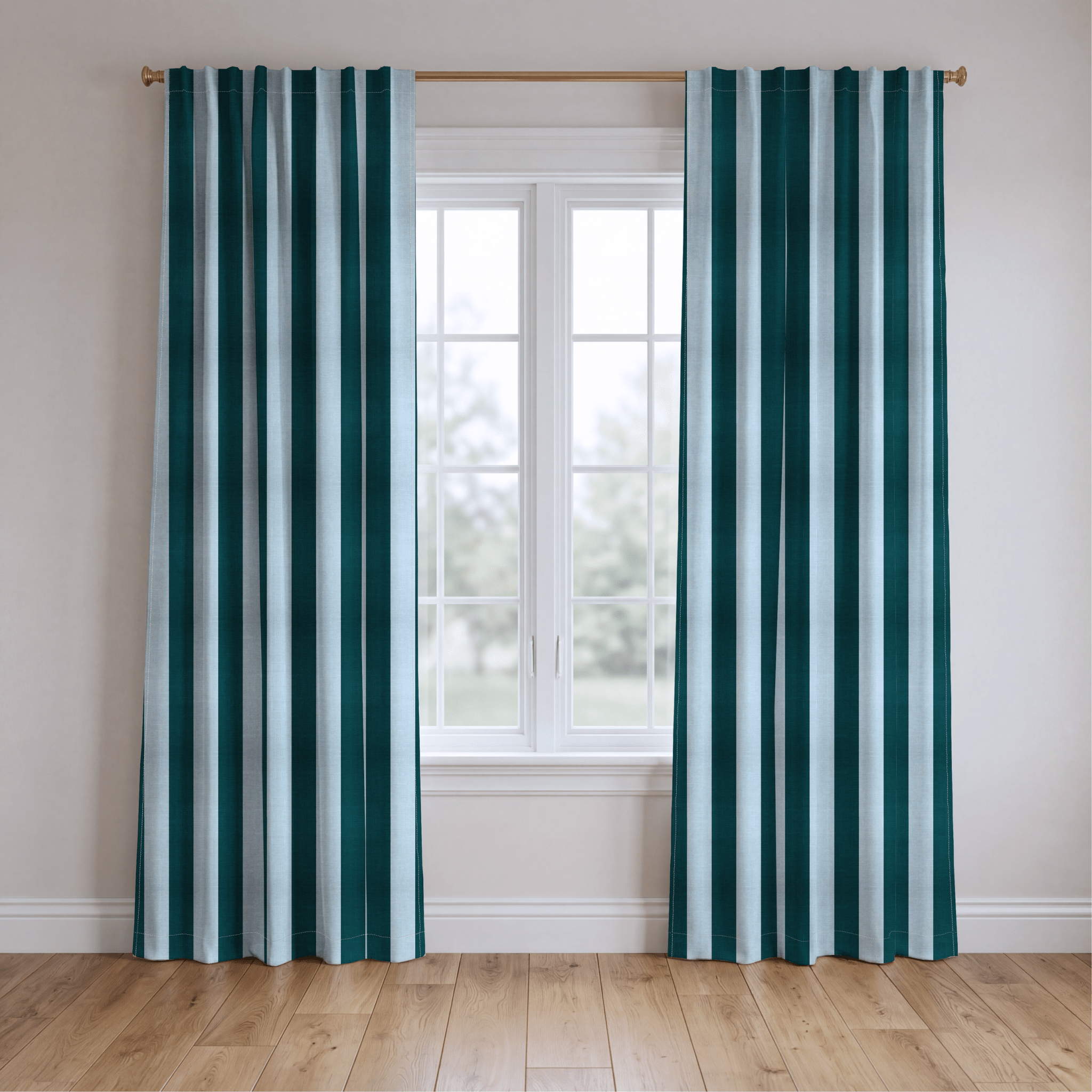 Hint Of Lime Stripes - Drapery - Lemon Park