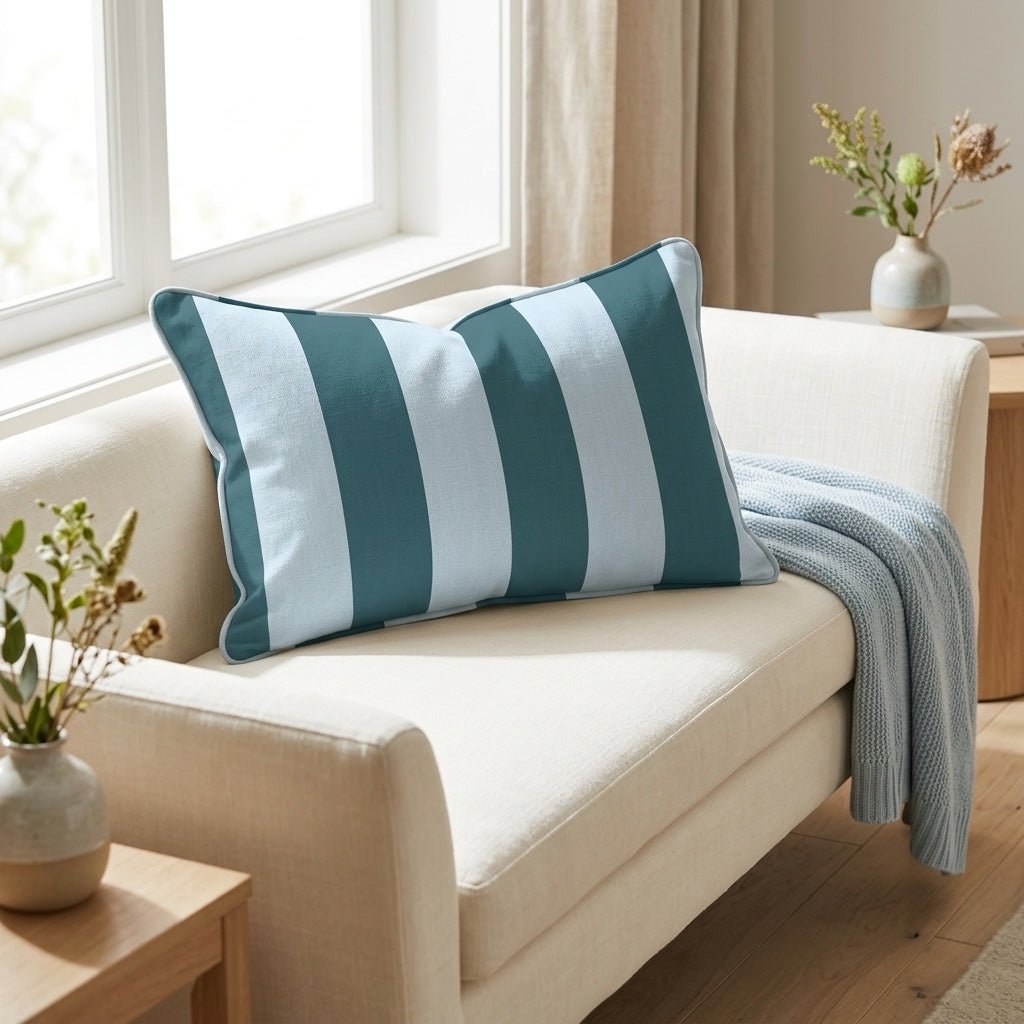 Hint Of Lime Stripes Throw Pillow - Lemon Park