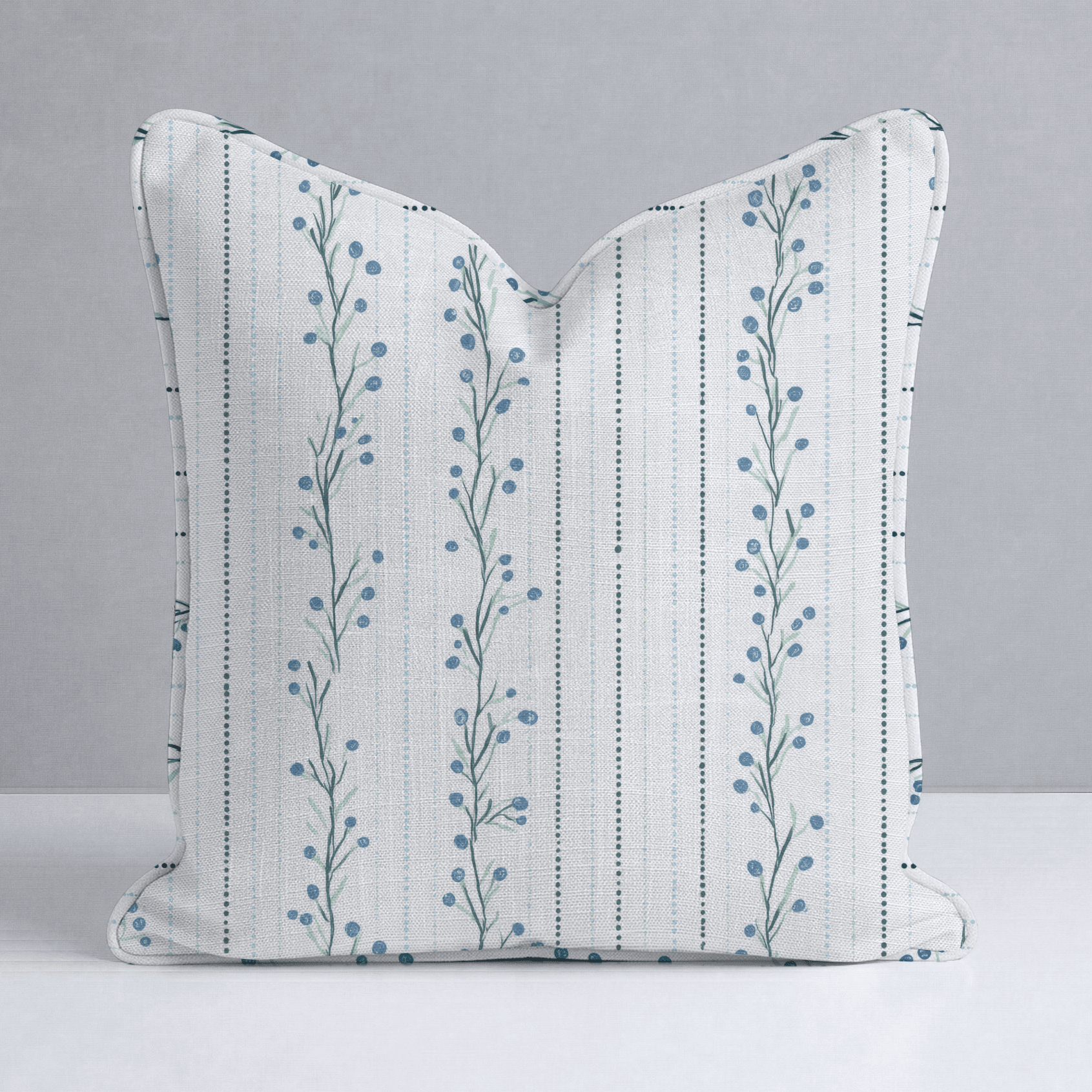 Hint Of Line Vines Throw Pillow - Lemon Park