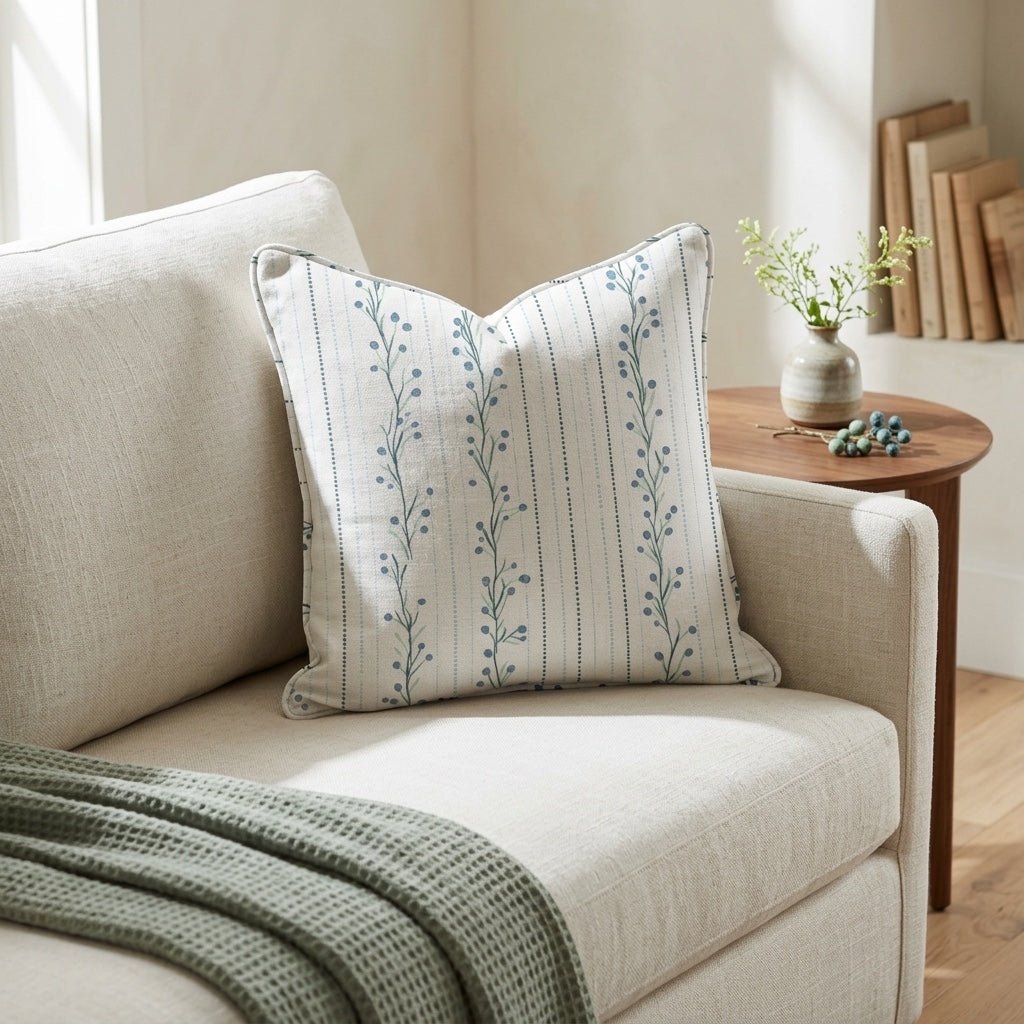 Hint Of Line Vines Throw Pillow - Lemon Park