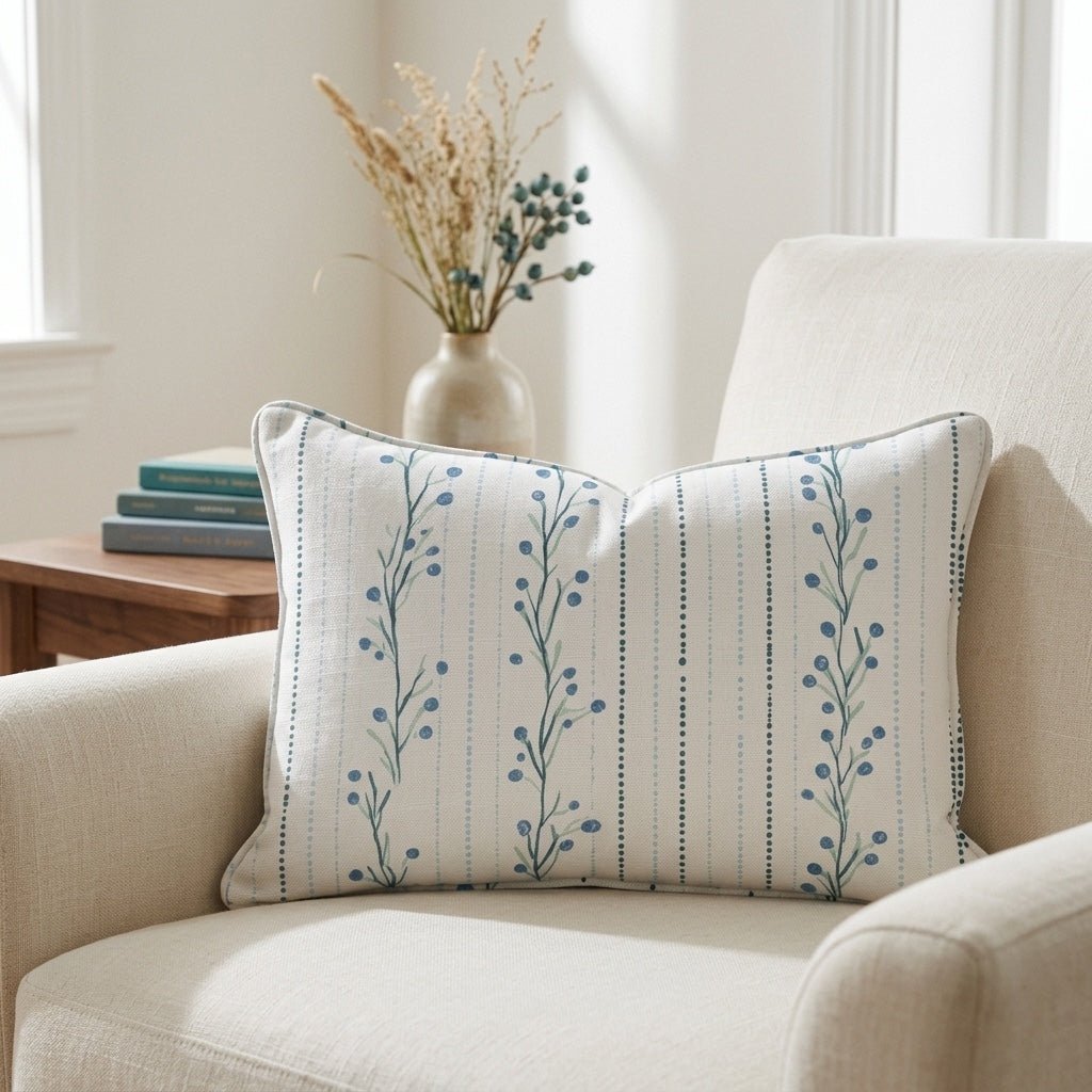 Hint Of Line Vines Throw Pillow - Lemon Park