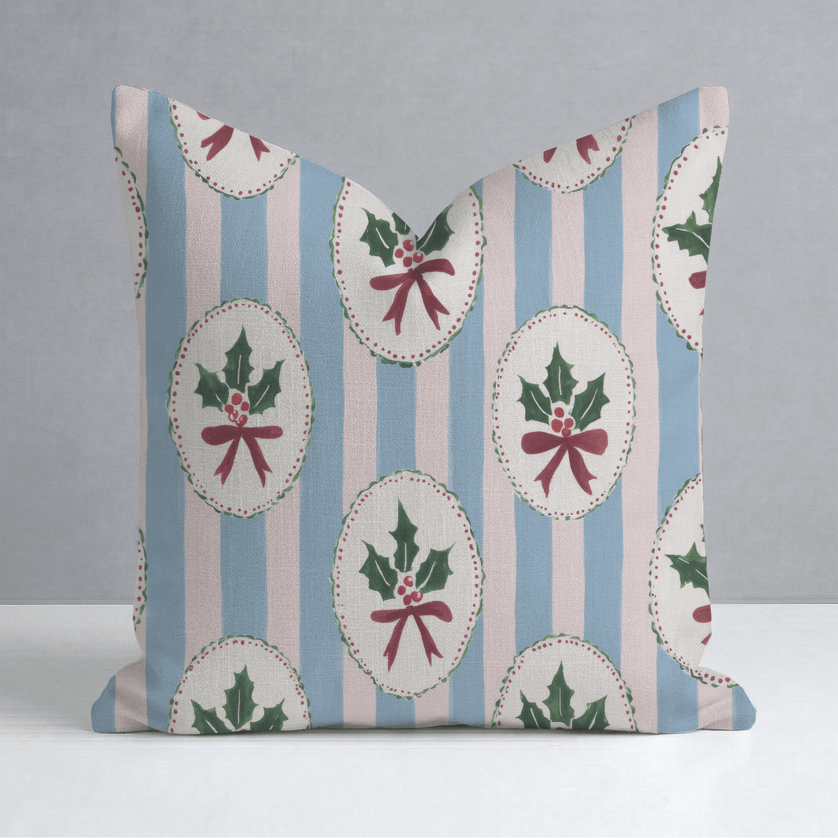 Holly Cameo Stripes Throw Pillow - Lemon Park