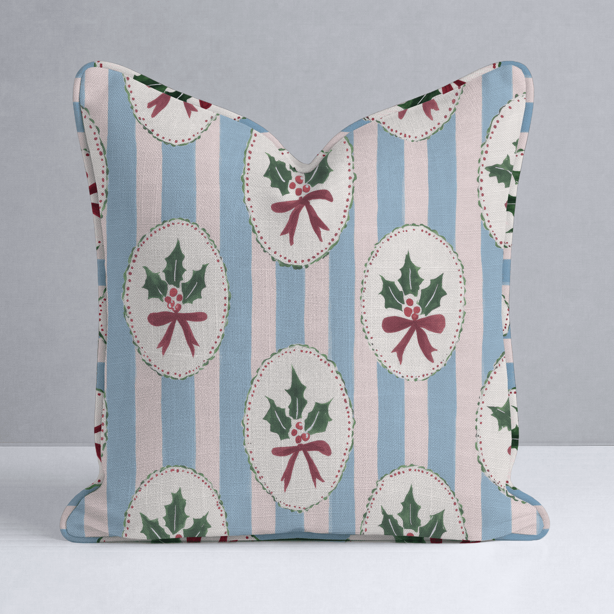 Holly Cameo Stripes Throw Pillow - Lemon Park