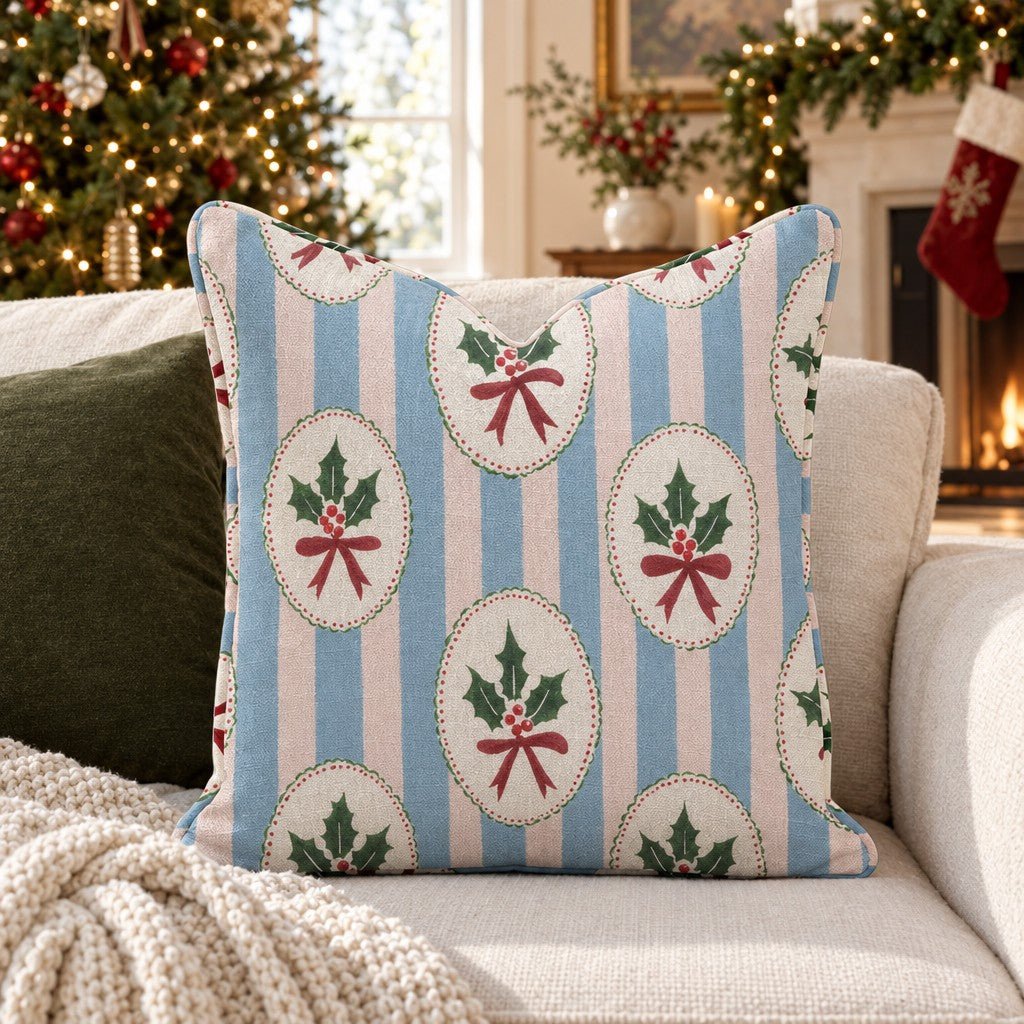 Holly Cameo Stripes Throw Pillow - Lemon Park