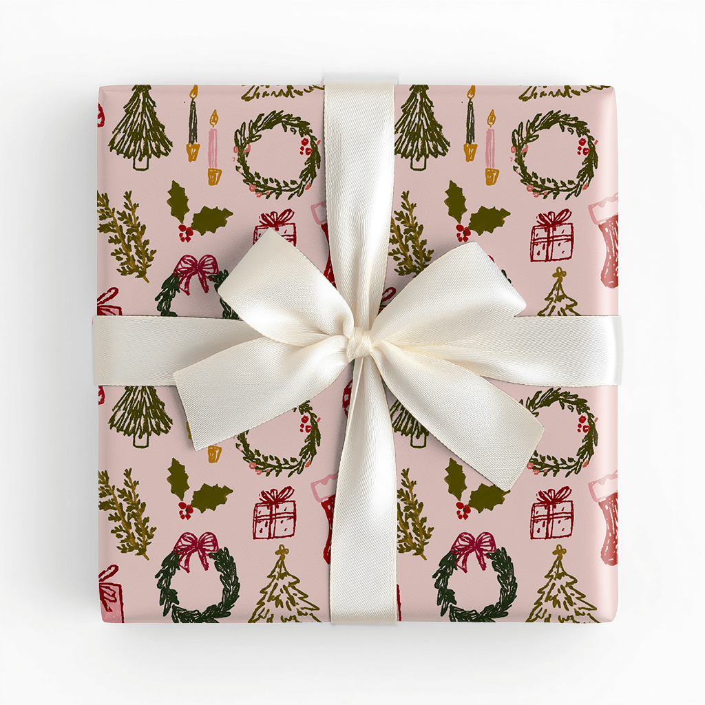 Holly Jolly Doodles - Wrapping Paper - Lemon Park