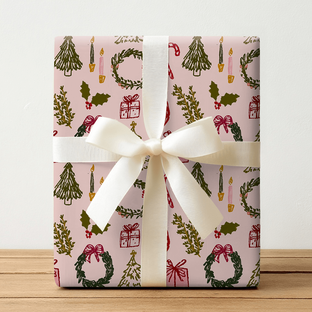 Holly Jolly Doodles - Wrapping Paper - Lemon Park