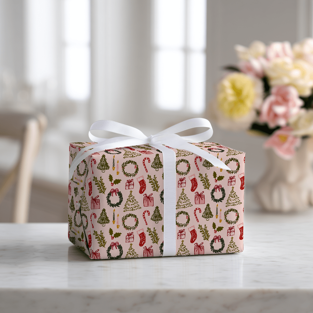 Holly Jolly Doodles - Wrapping Paper - Lemon Park