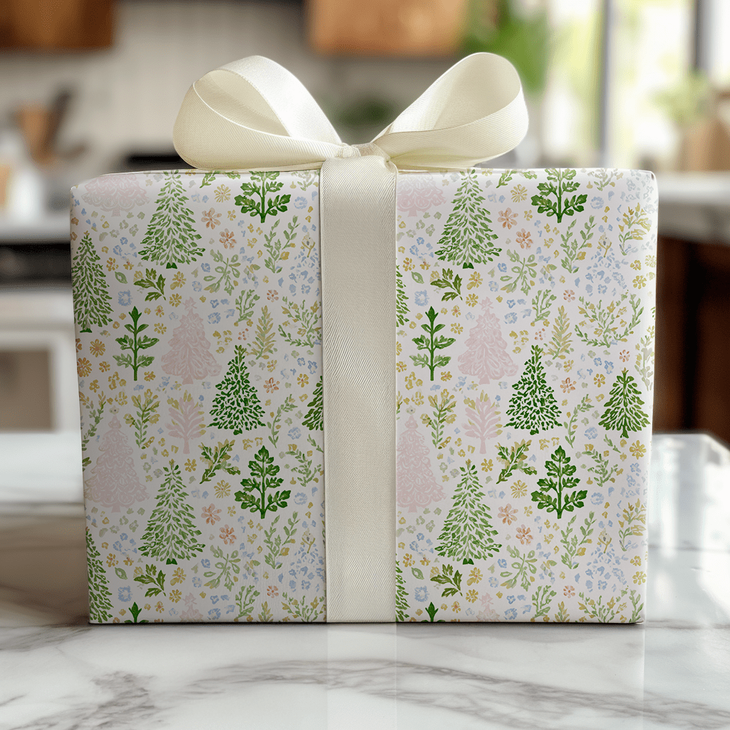 Holly Jolly Floral - Wrapping Paper - Lemon Park