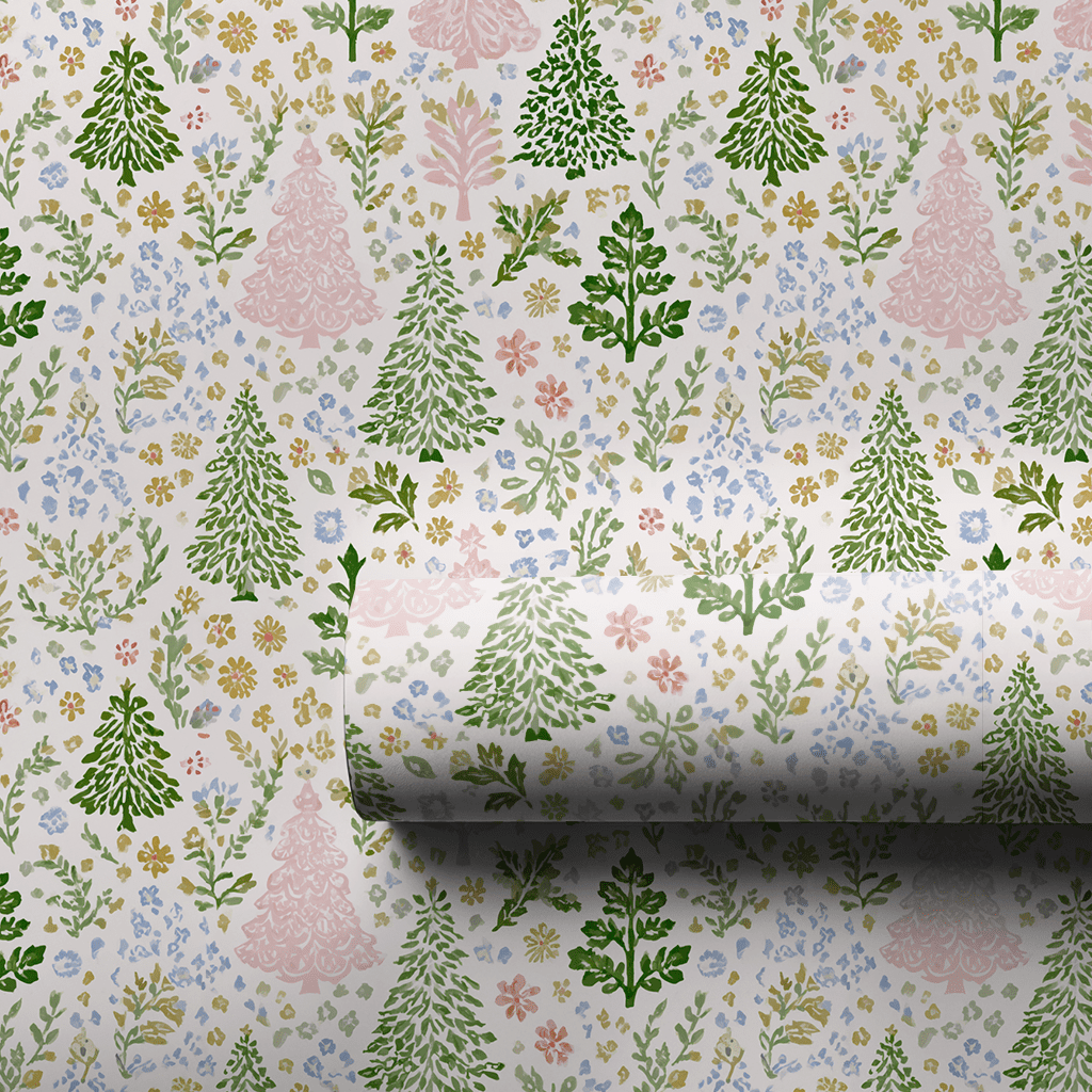 Holly Jolly Floral - Wrapping Paper - Lemon Park