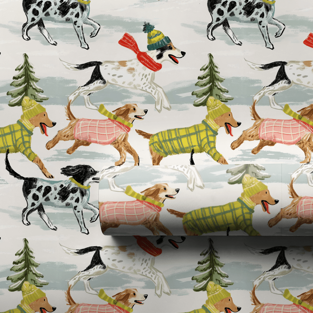 Holly Jolly Hounds - Wrapping Paper - Lemon Park