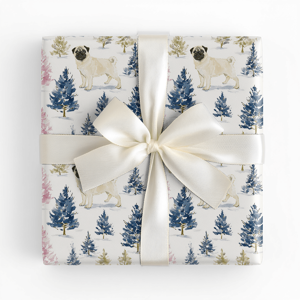 Holly Jolly Pug - Wrapping Paper - Lemon Park