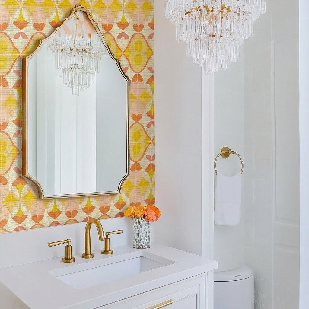 Honey Faux Grasscloth Wallpaper - Lemon Park