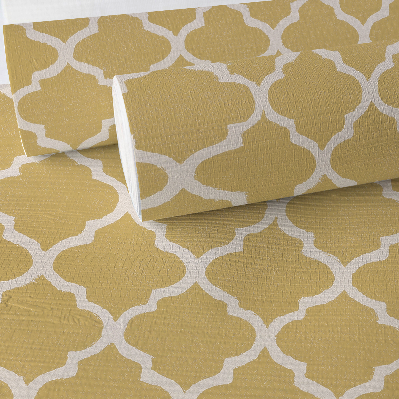 Honey Lattice Faux Grasscloth Wallpaper