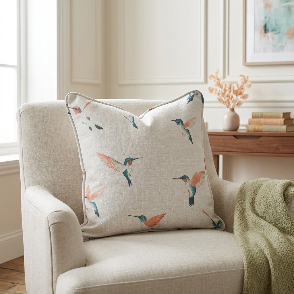 Lemon Park Hummingbirds Throw Pillow