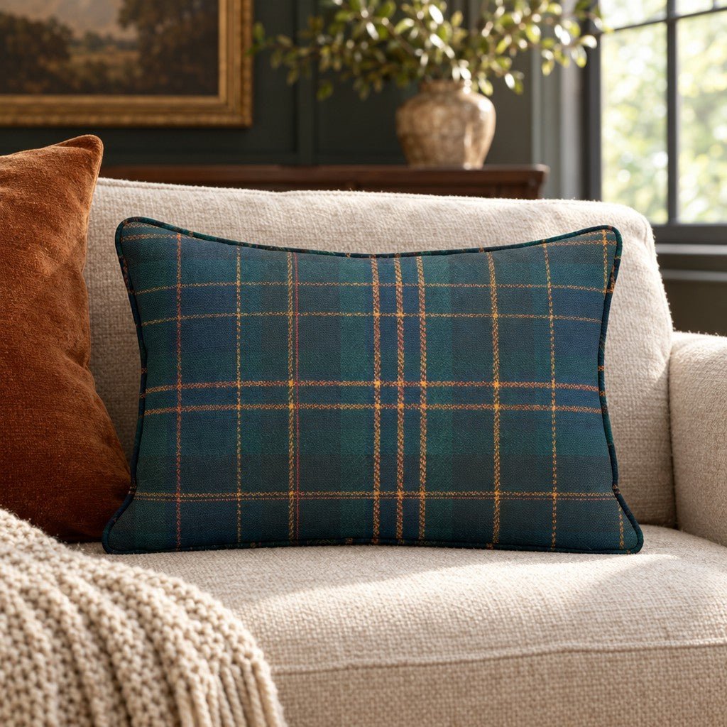 Hunting Lodge Tartan Throw Pillow - Lemon Park