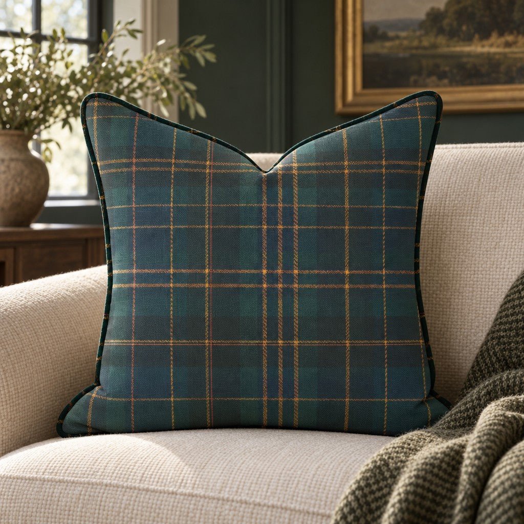 Hunting Lodge Tartan Throw Pillow - Lemon Park