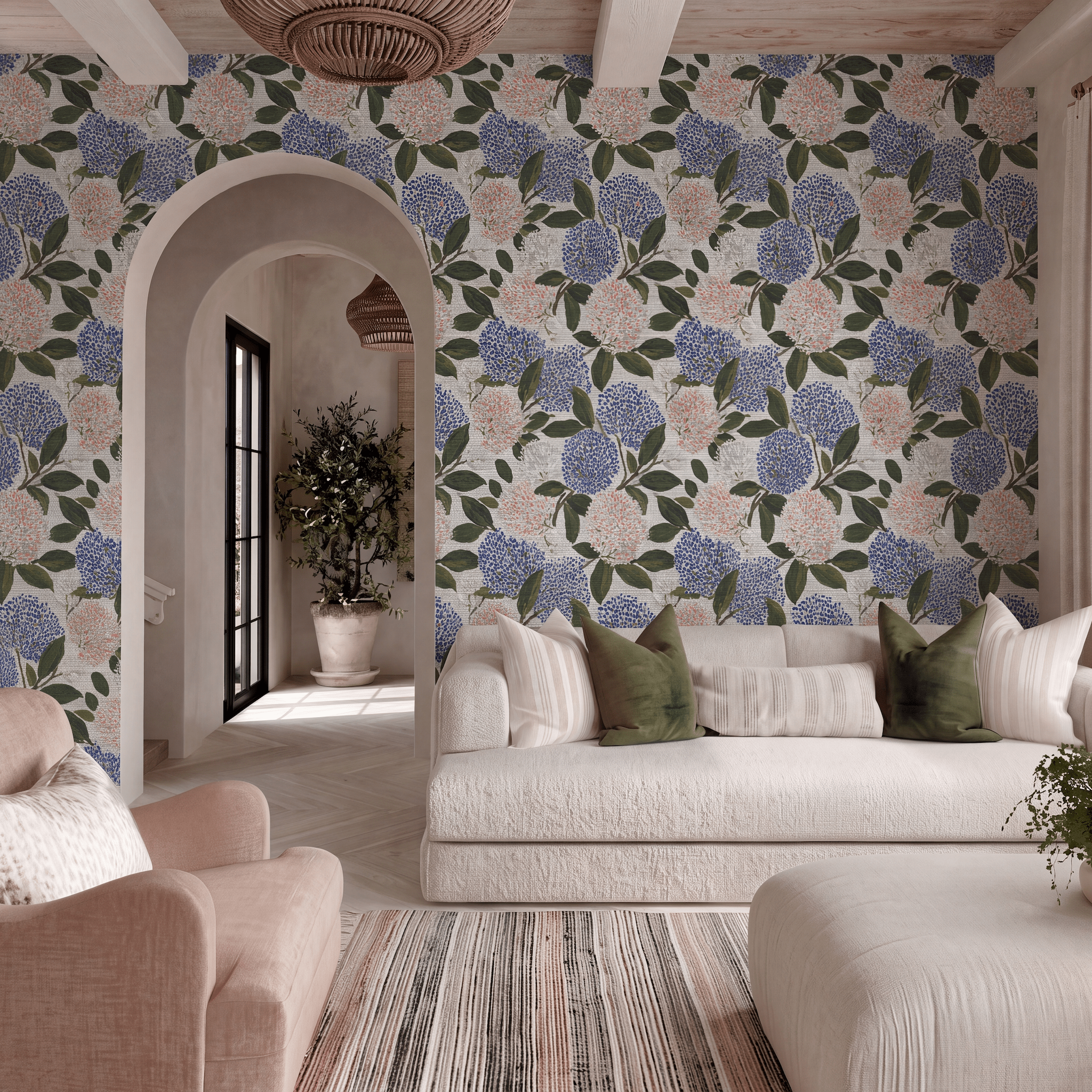 Hyacinth Hollow Faux Grasscloth Wallpaper - Lemon Park