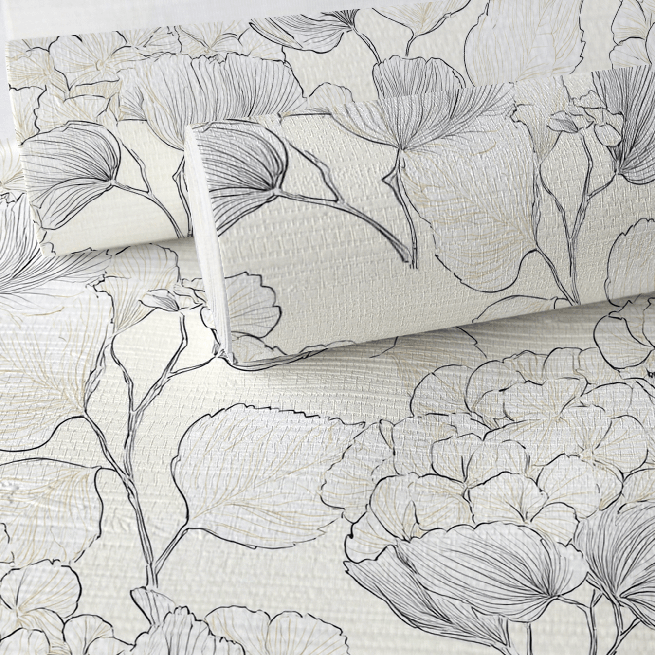 Hydrangea Lining Faux Grasscloth Wallpaper - Lemon Park