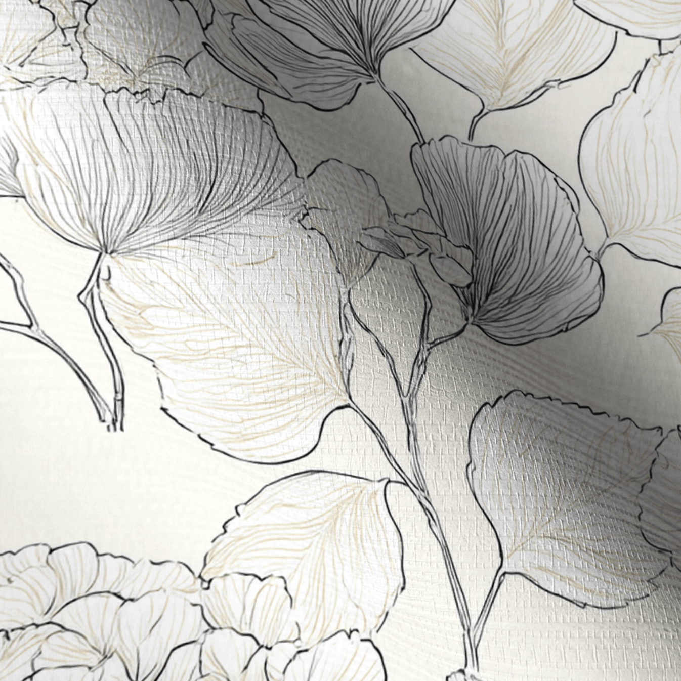 Hydrangea Lining Faux Grasscloth Wallpaper - Lemon Park
