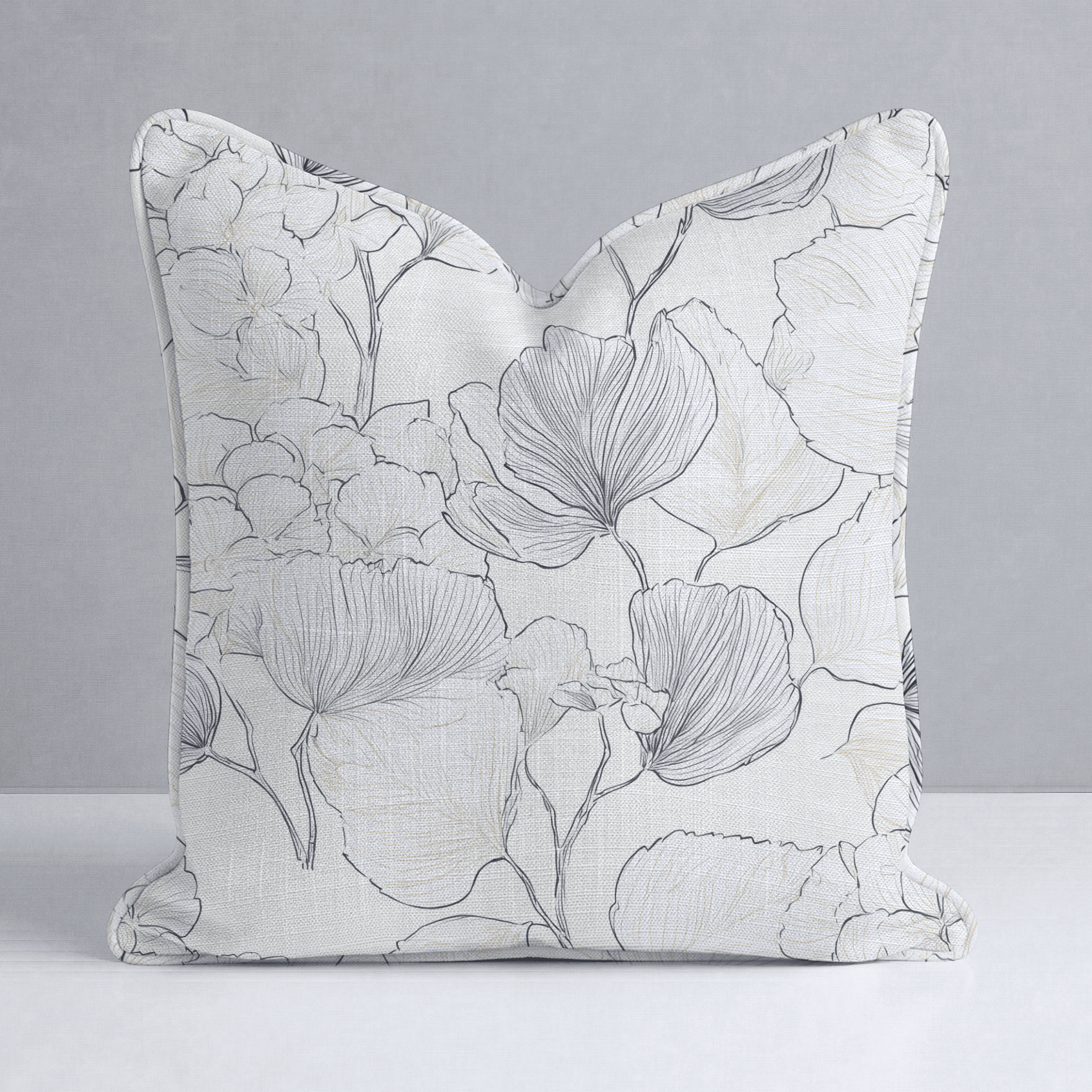 Hydrangea Lining Throw Pillow - Lemon Park
