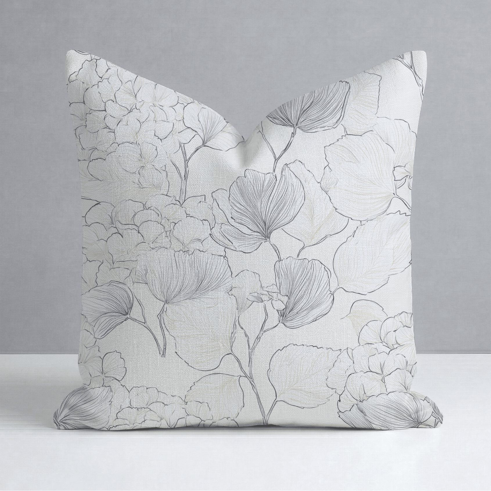 Hydrangea Lining Throw Pillow - Lemon Park