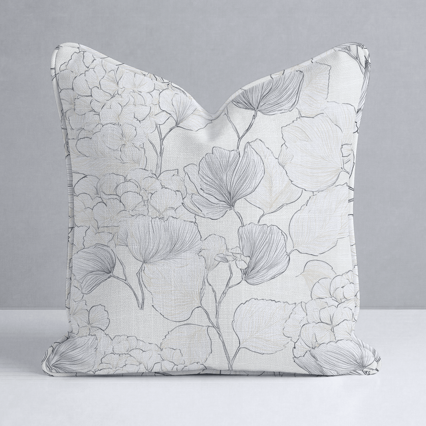 Hydrangea Lining Throw Pillow - Lemon Park