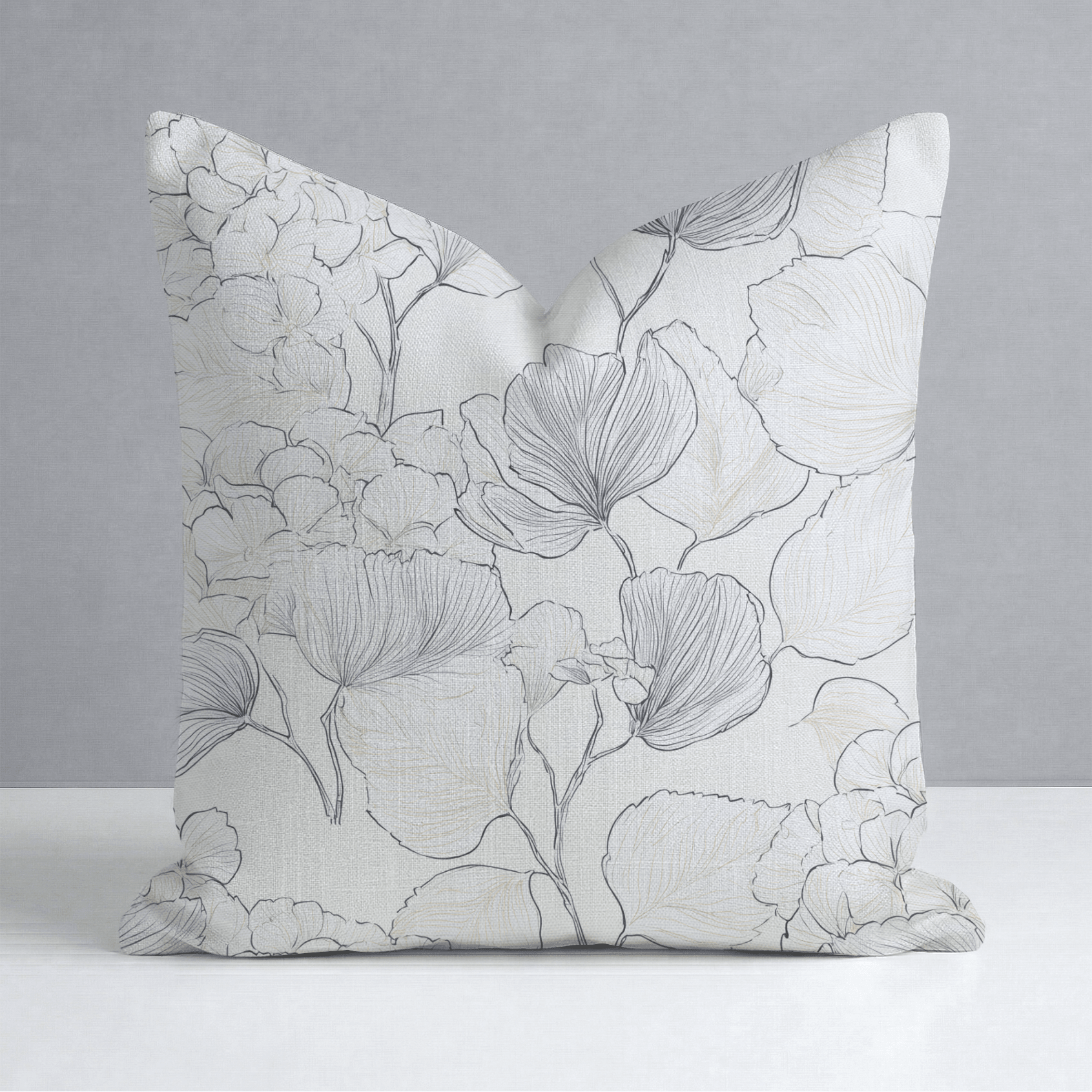 Hydrangea Lining Throw Pillow - Lemon Park
